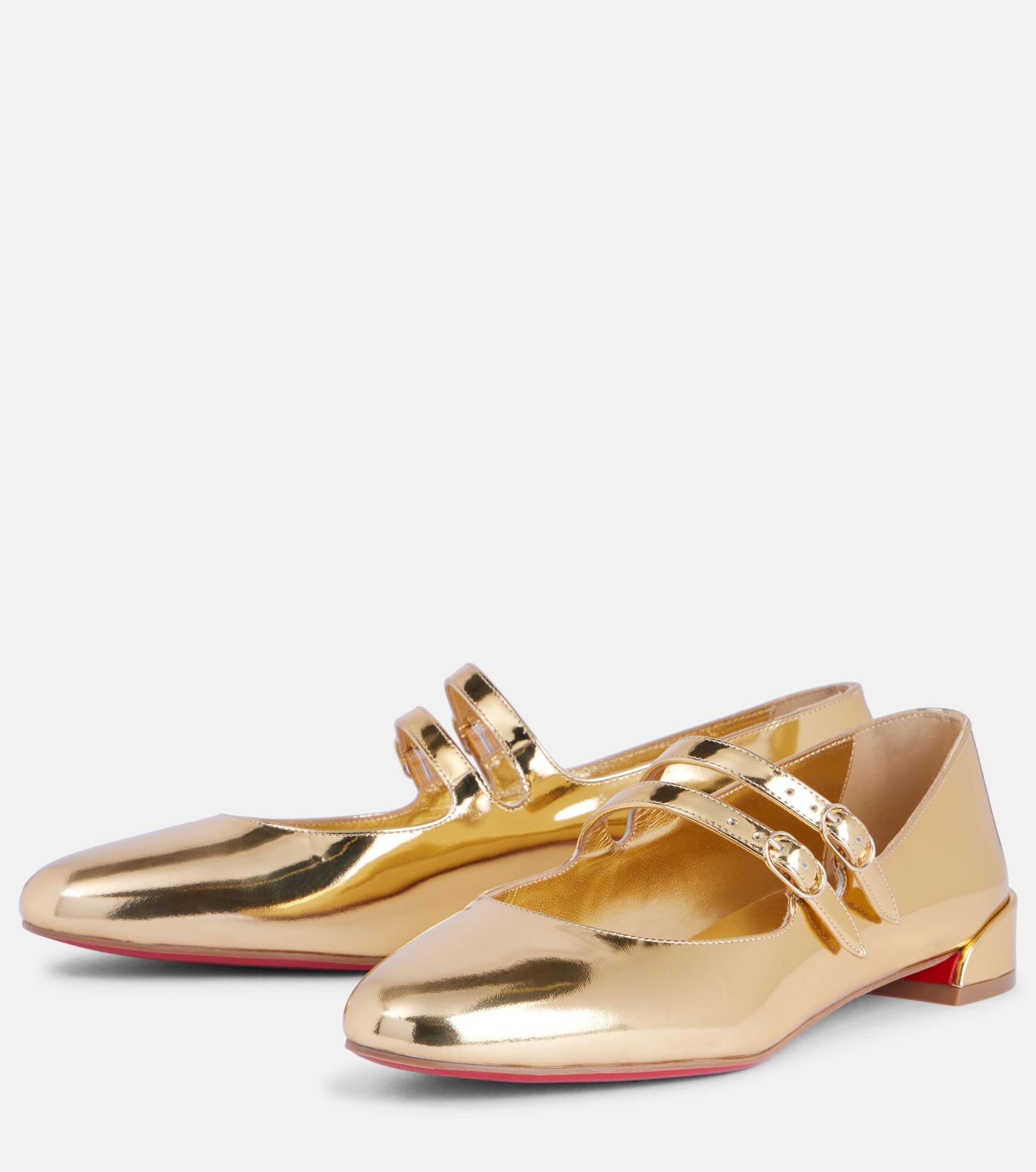 Sweet Jane mirrored leather Mary Jane flats - 4