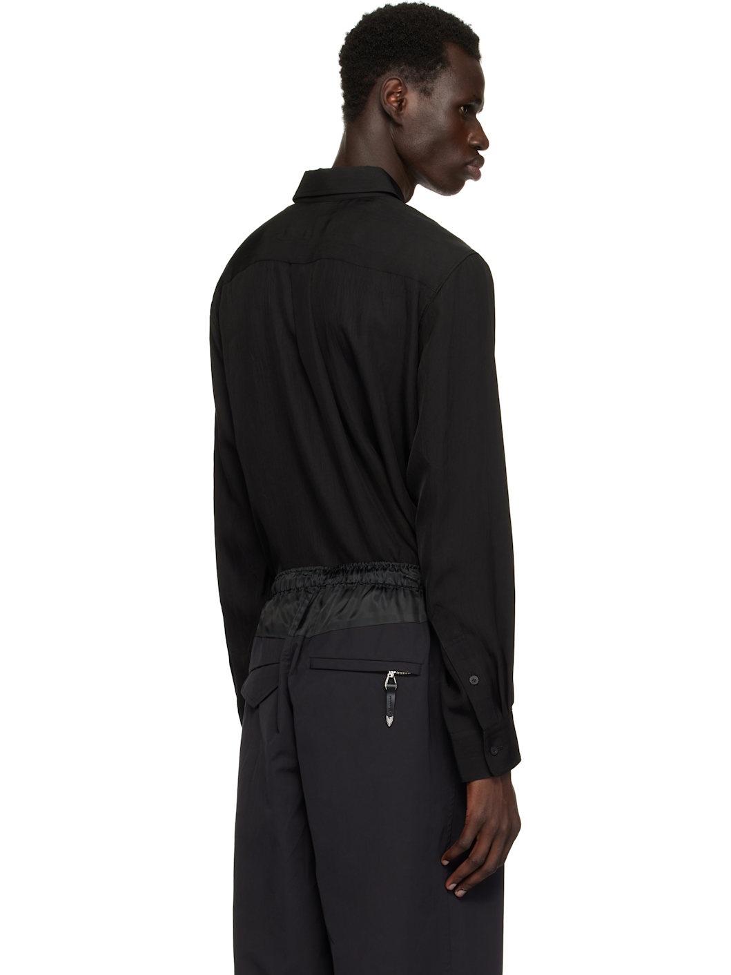 Black Acetate Twill Shirt - 3