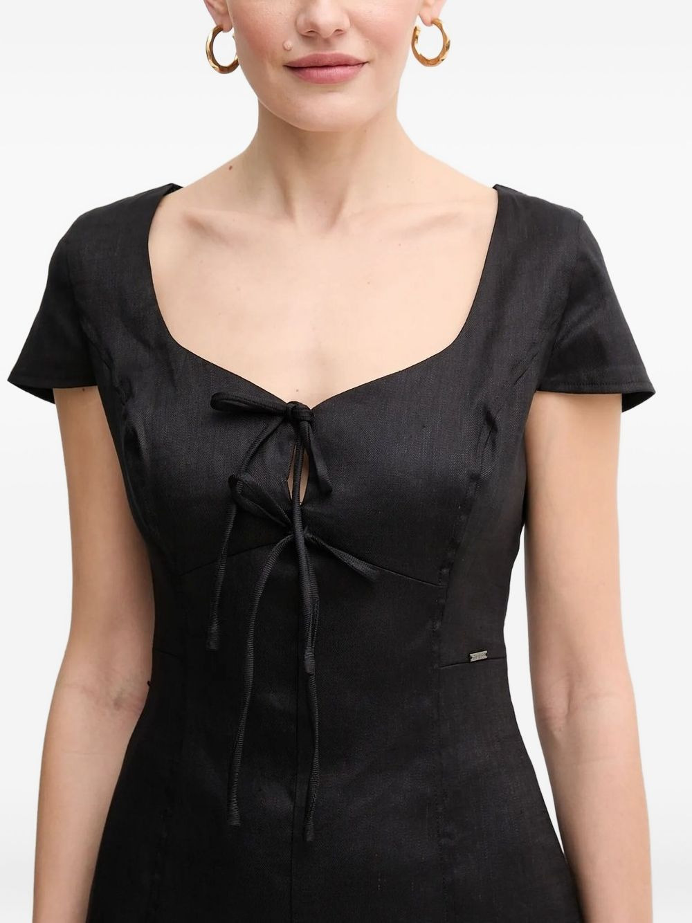 sweetheart-neck short-sleeve mini dress - 3