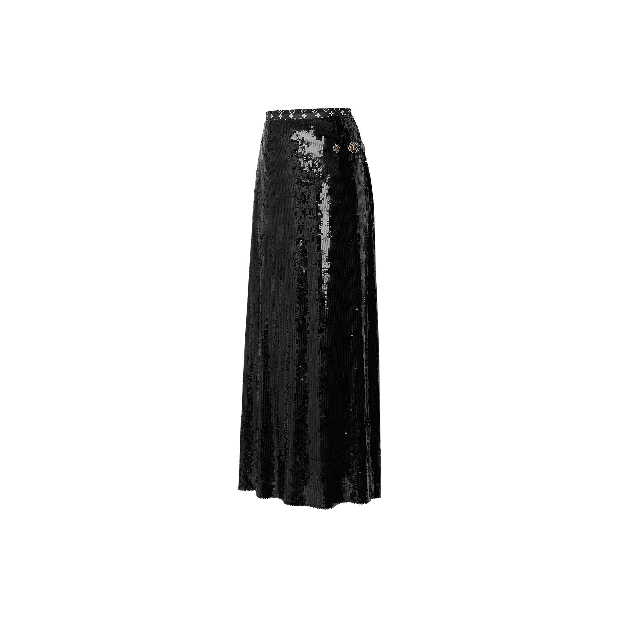 LV Night Sequin Floor-Length Skirt - 2
