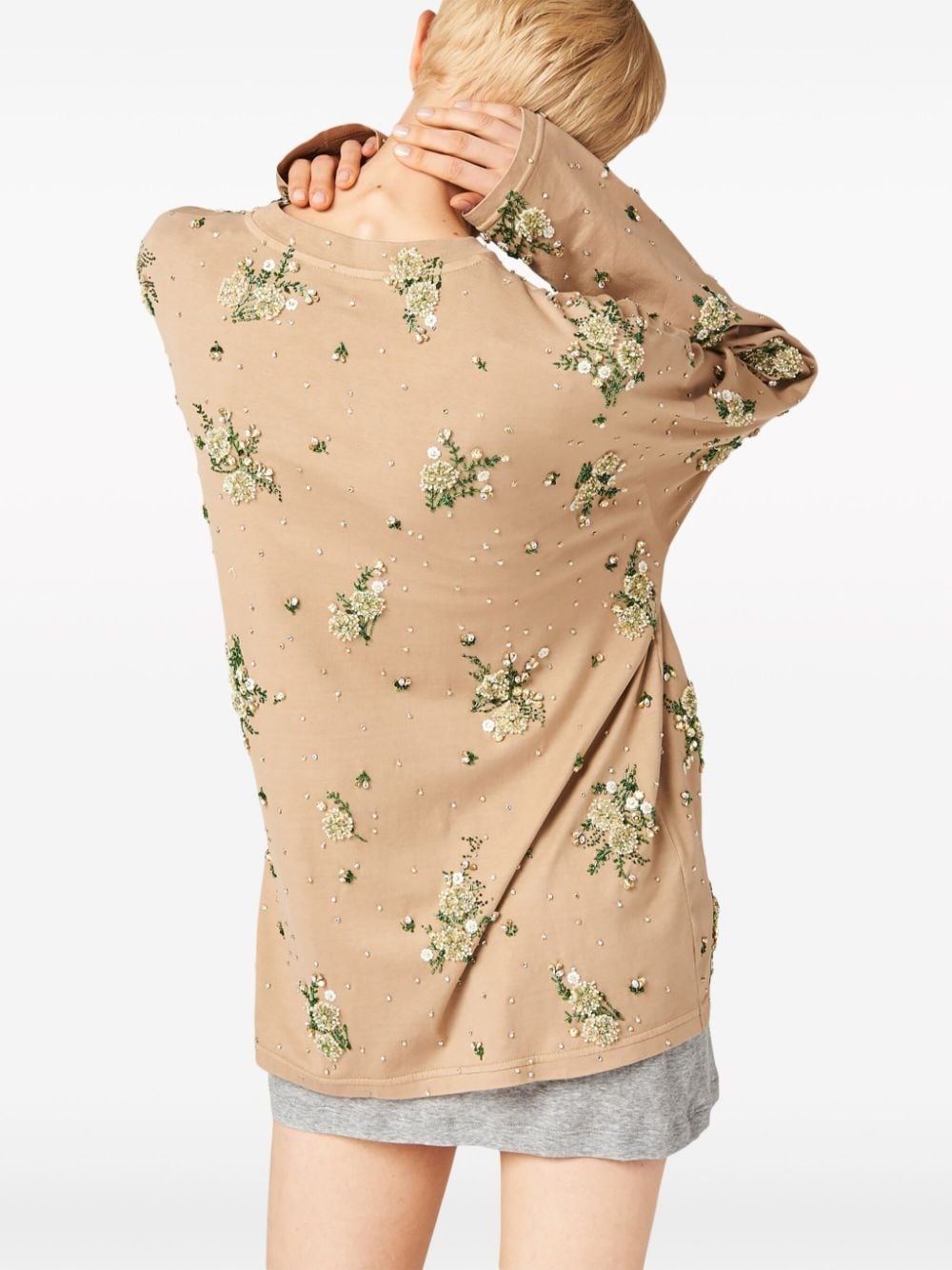 floral-appliquÃ© cotton T-shirt - 3