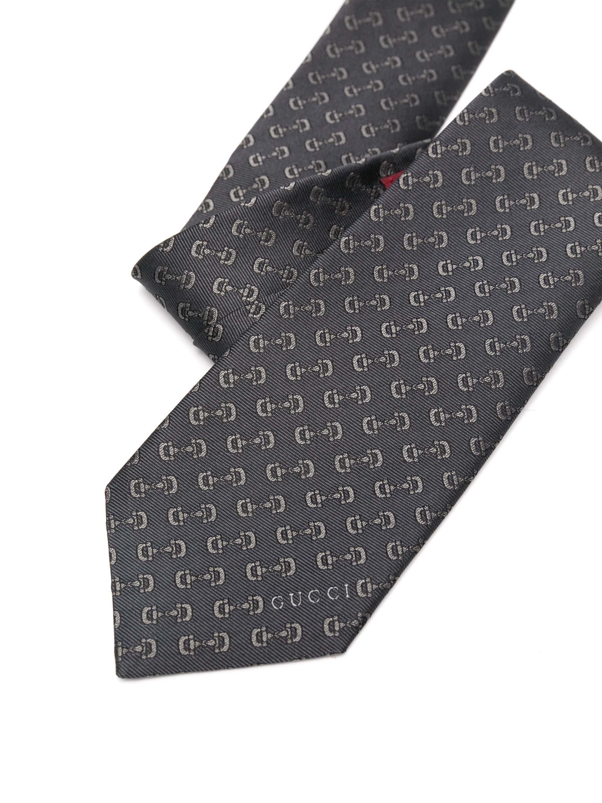 Horsebit-jacquard Silk Tie - 2