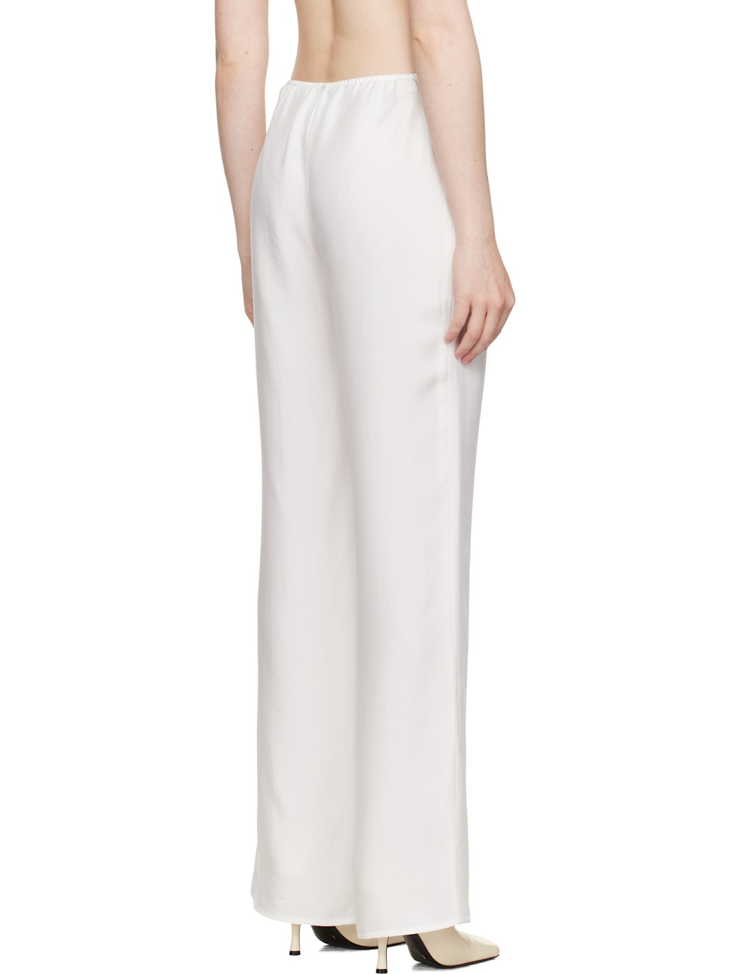 White Silk Slip Trousers - 3