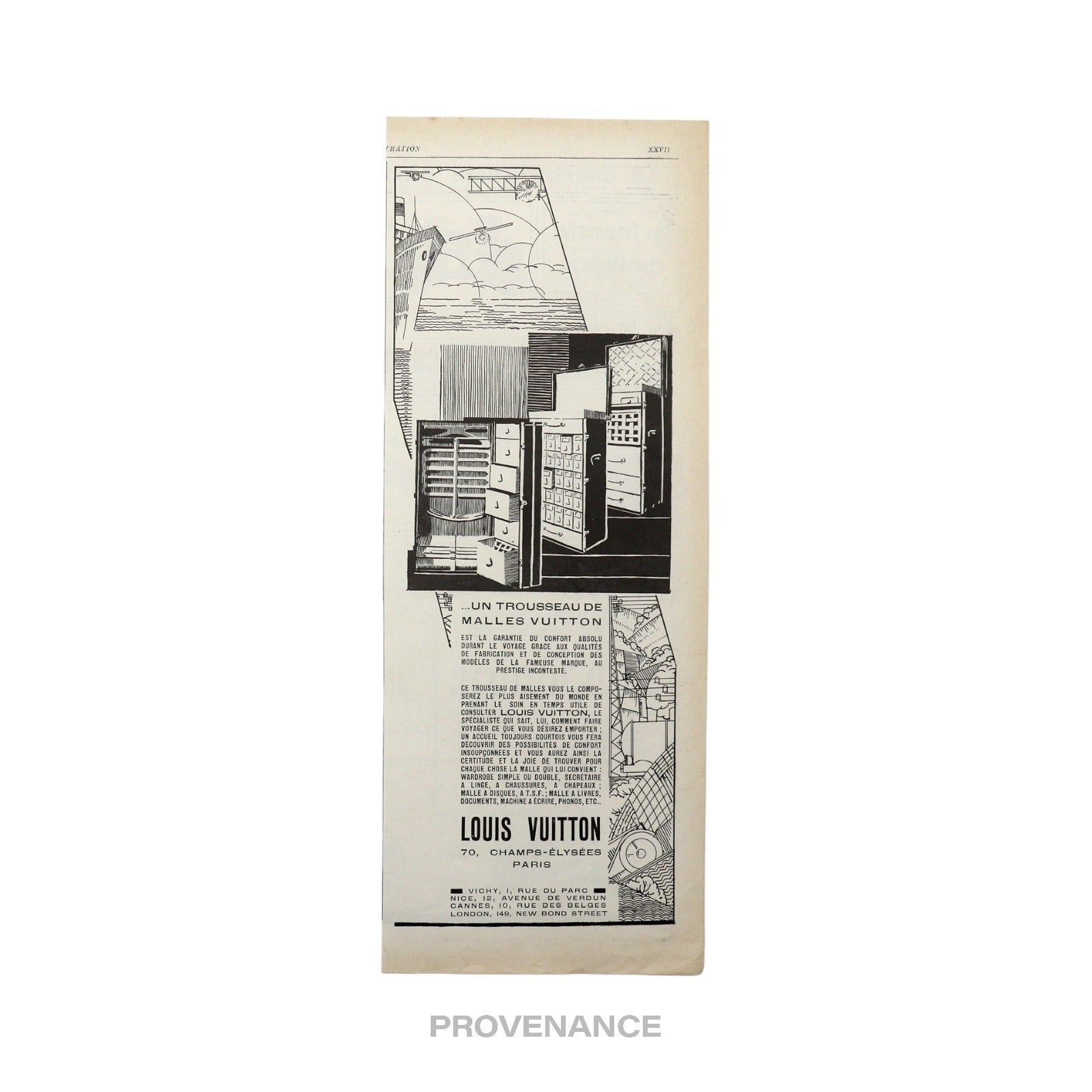 Louis Vuitton Antique Vintage Newsprint Ad - Trunks - 3