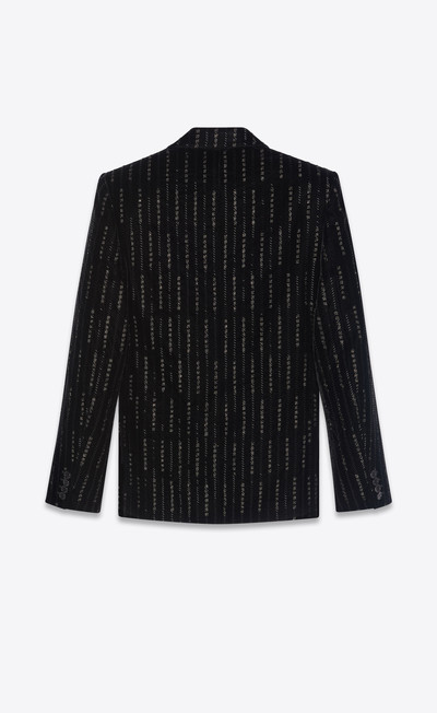 SAINT LAURENT double-breasted jacket in embroidered velvet outlook