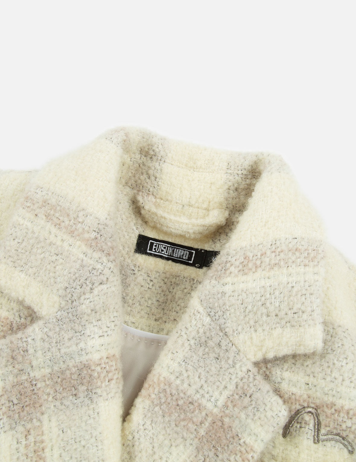 Gradient Logo Embroidery Plaid Blazer - 7