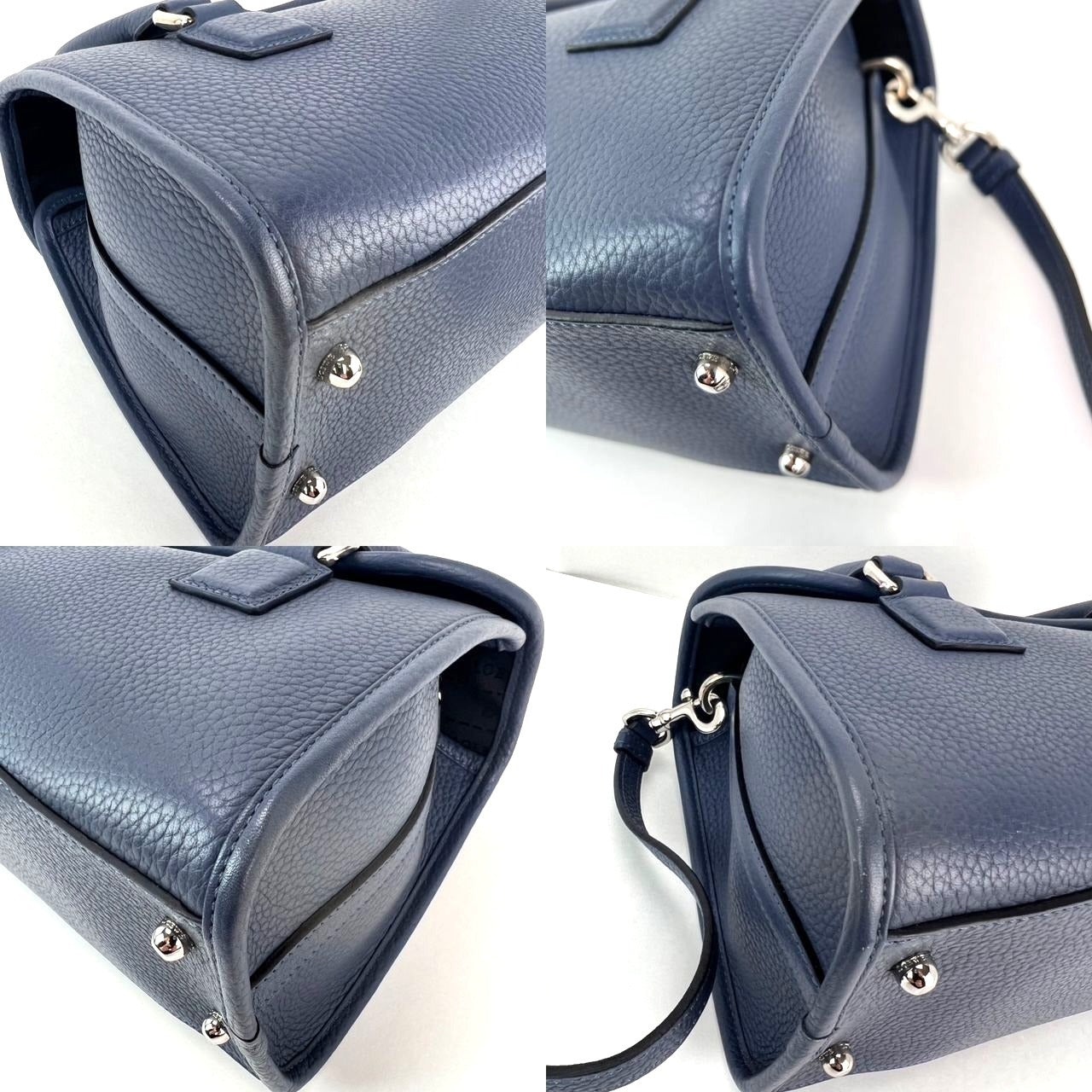 Loewe Calfskin Leather Alamo 28 Blue Crossbody Bag - 4