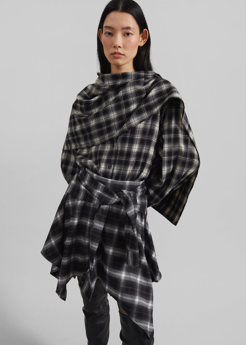 Alix Tie Skirt - Black Plaid 9