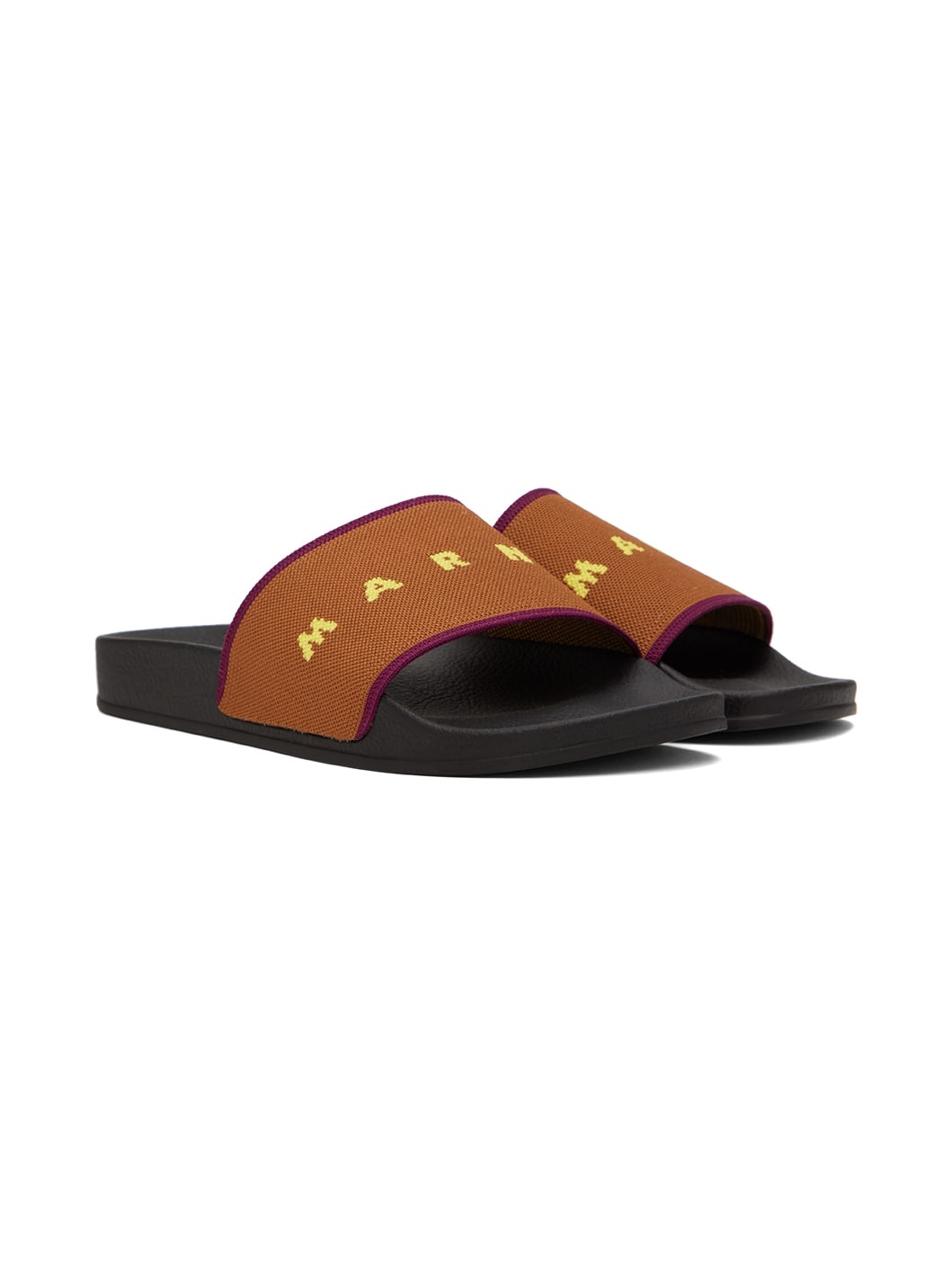 Brown Logo Jacquard Slides - 4