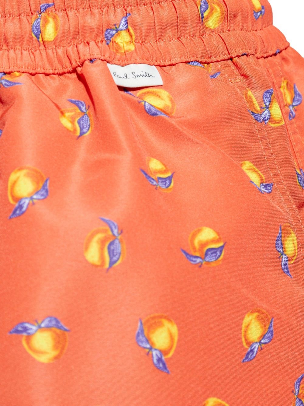 peach-print drawstring swim shorts - 4