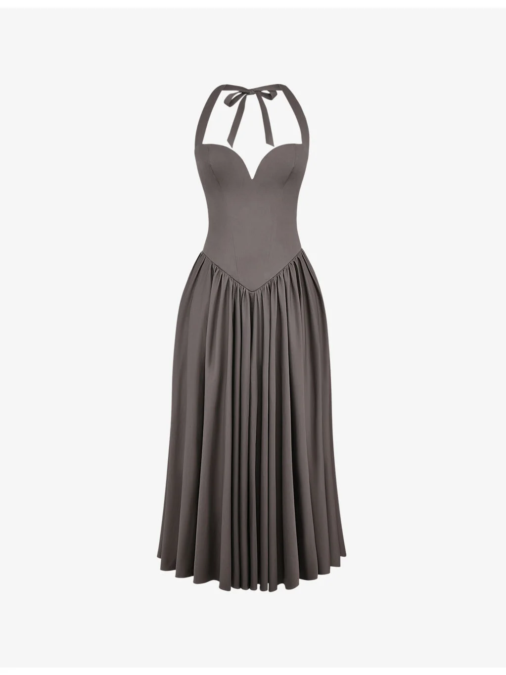 Coquette sweetheart-neck stretch-cotton midi dress - 1