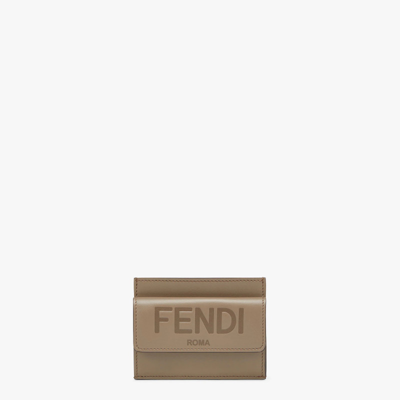 Gray leather card holder 1