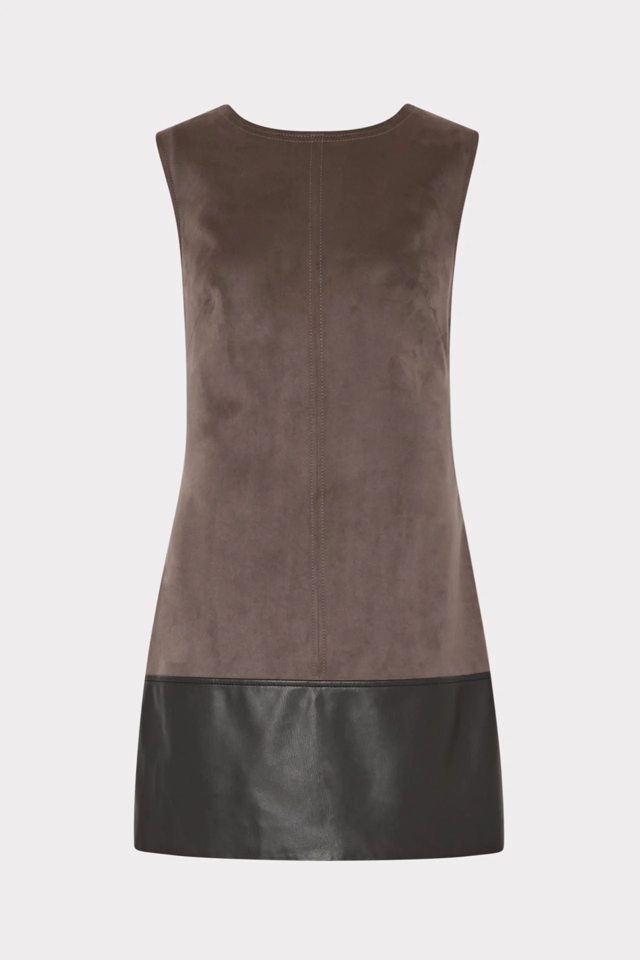 Eve Suede Leather Combo Shift Dress - 1