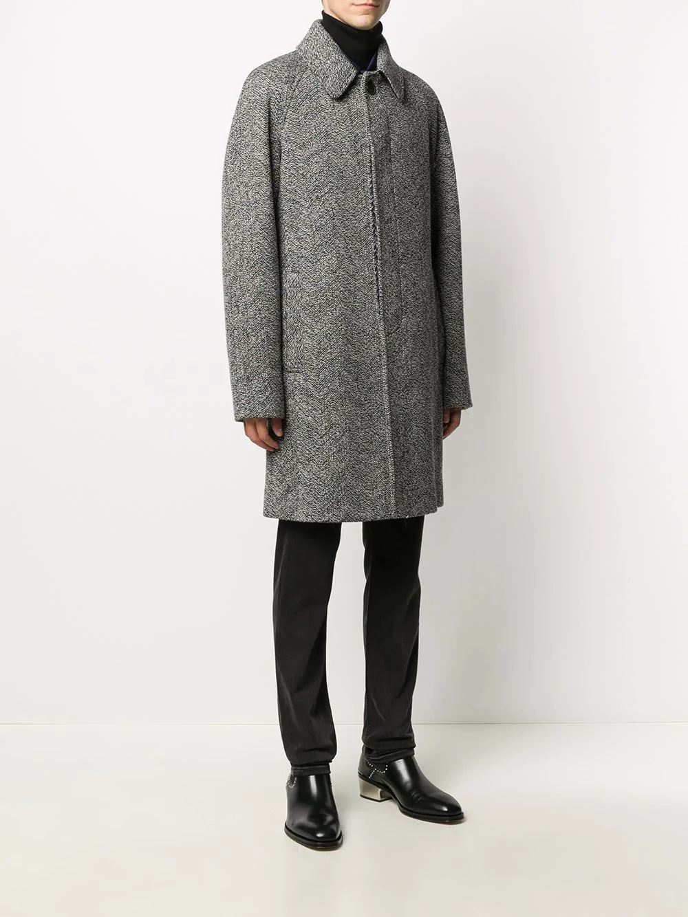 single-breasted wool coat - 3