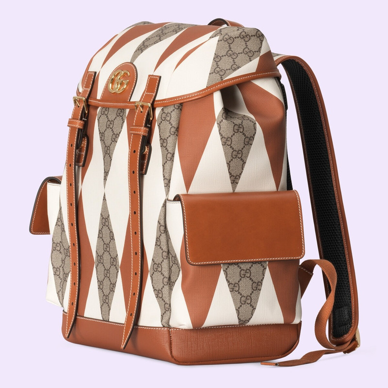 GUCCI Ophidia GG rhombus print backpack outlook
