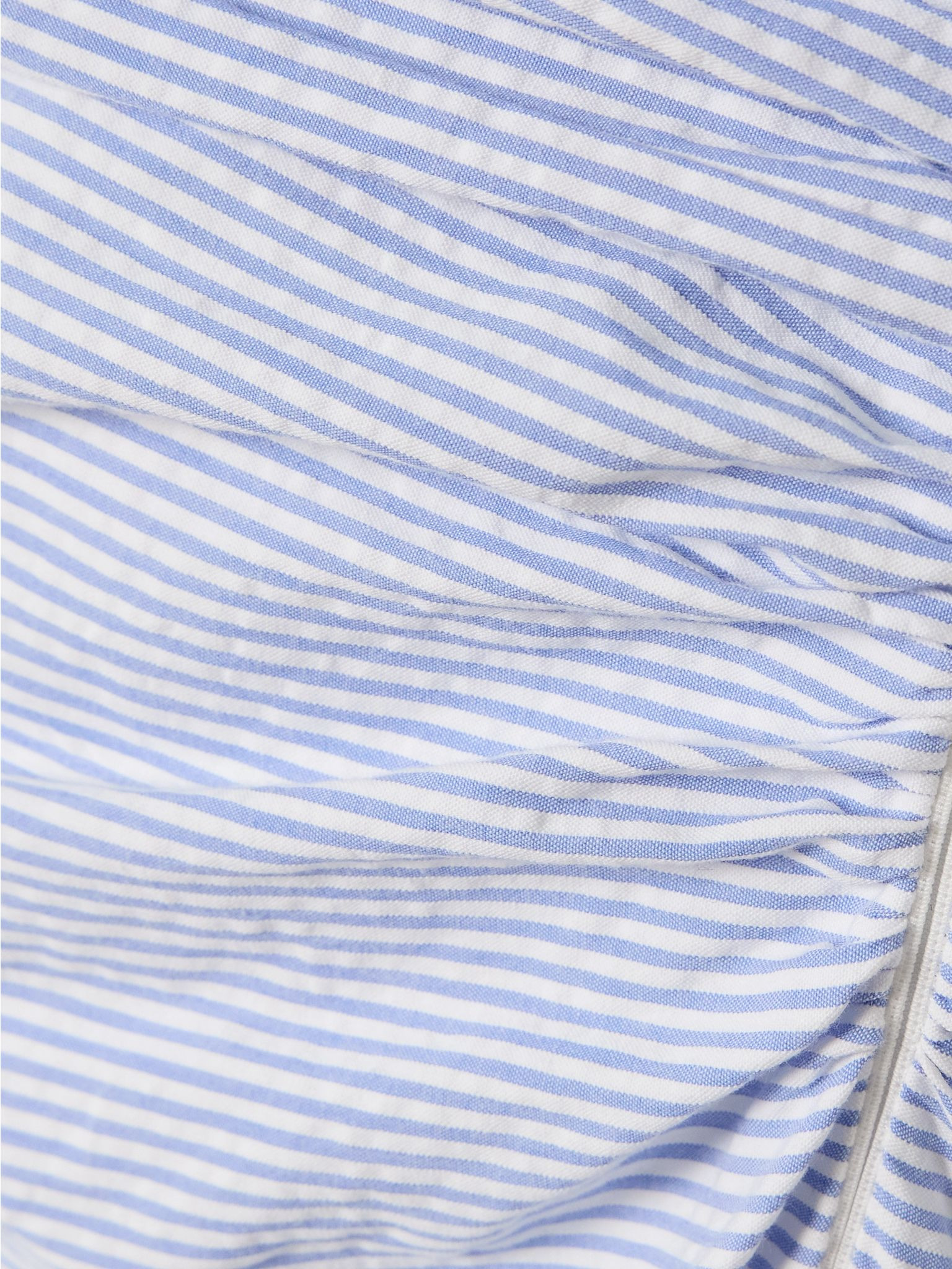 Ezra ruched striped cotton-seersucker midi dress Blue - 4