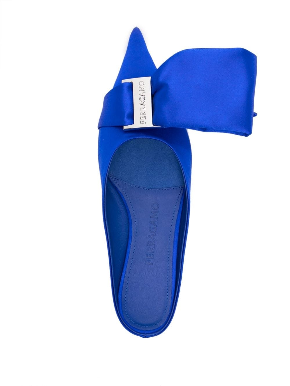 asymmetric-bow satin mules - 4