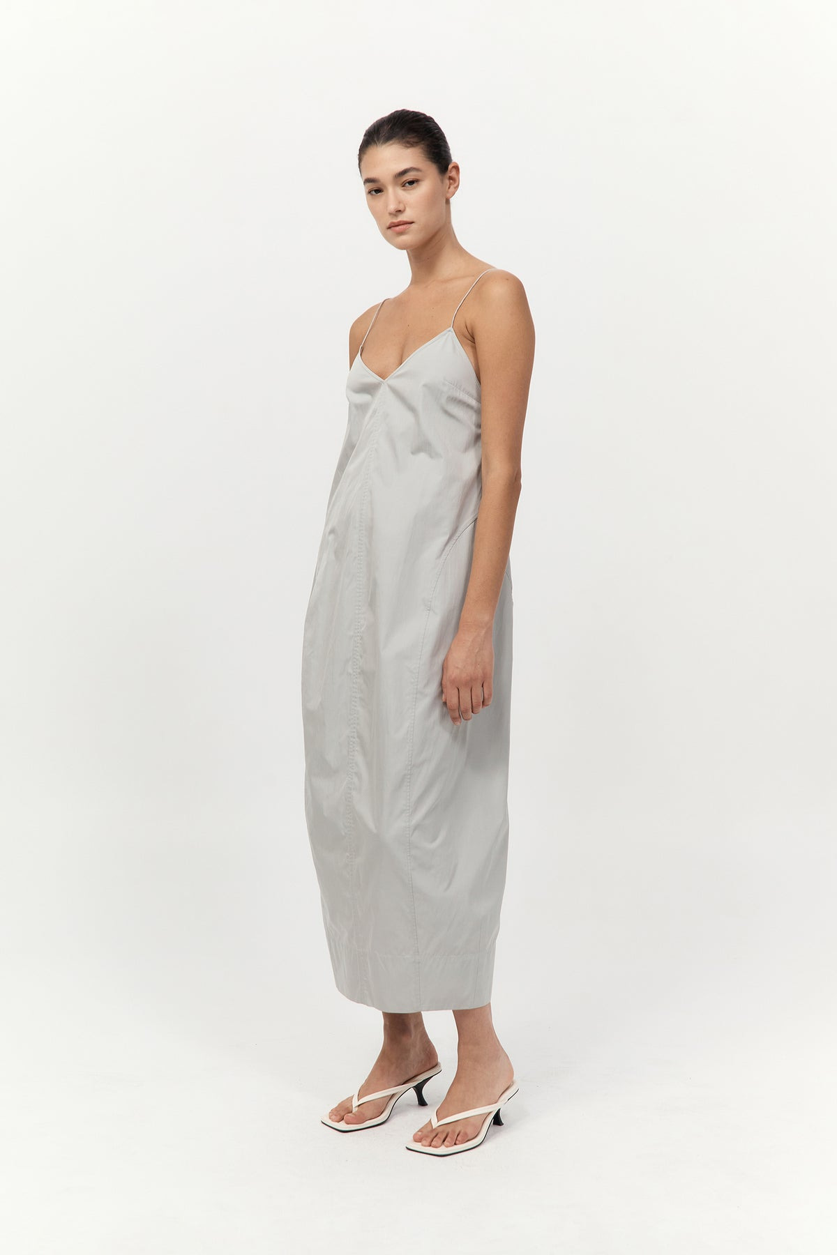 Paper Taffeta Cocoon Dress - Silver - 5