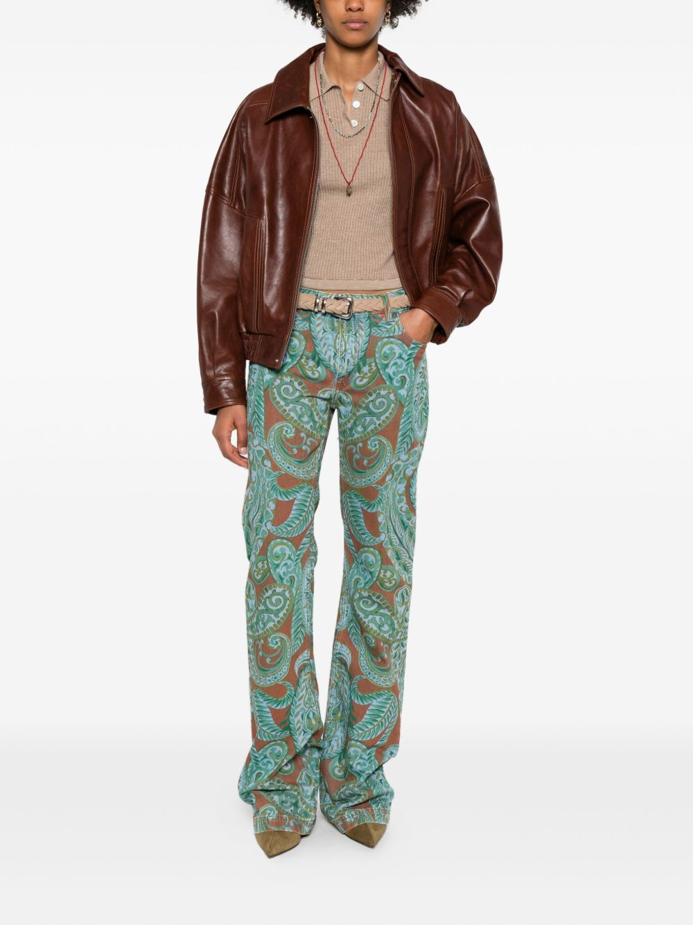 paisley-print straight-leg jeans - 2