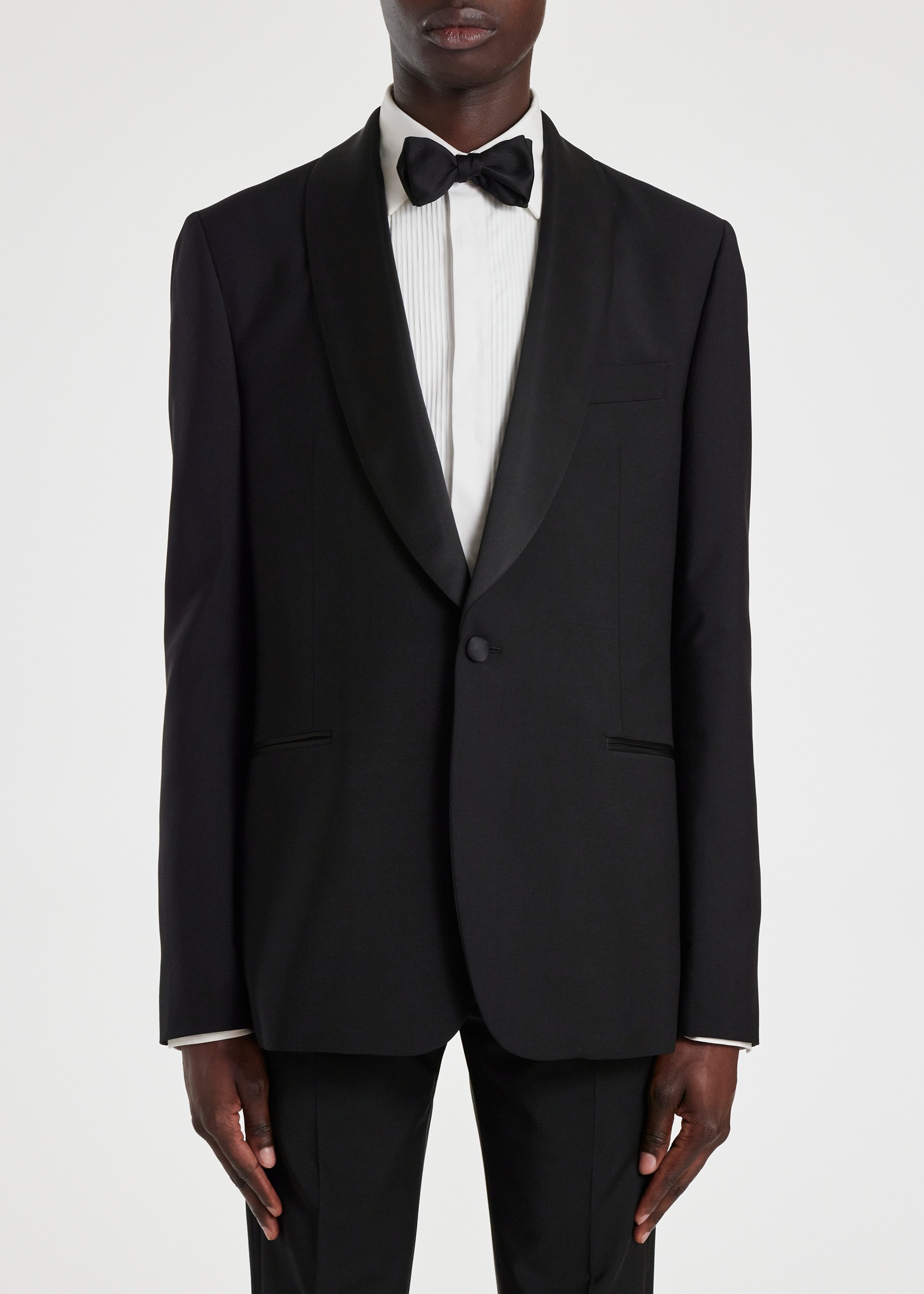 Black Wool-Mohair Evening Blazer - 5