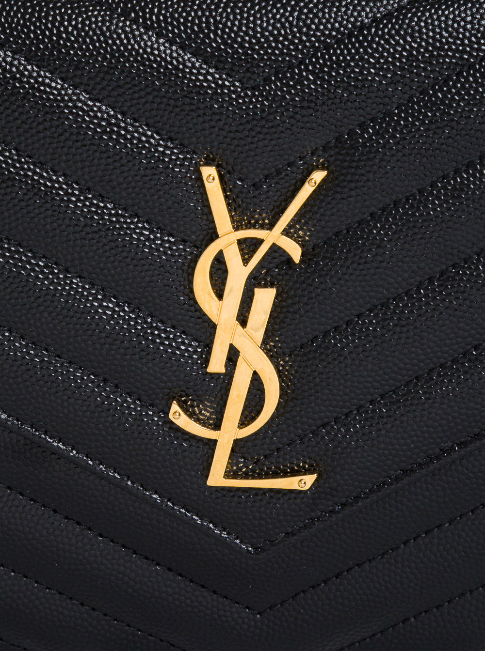 Saint Laurent Women Saint Laurent Woman's Cassandra Black Chevron Leather Crossbody Bag - 4