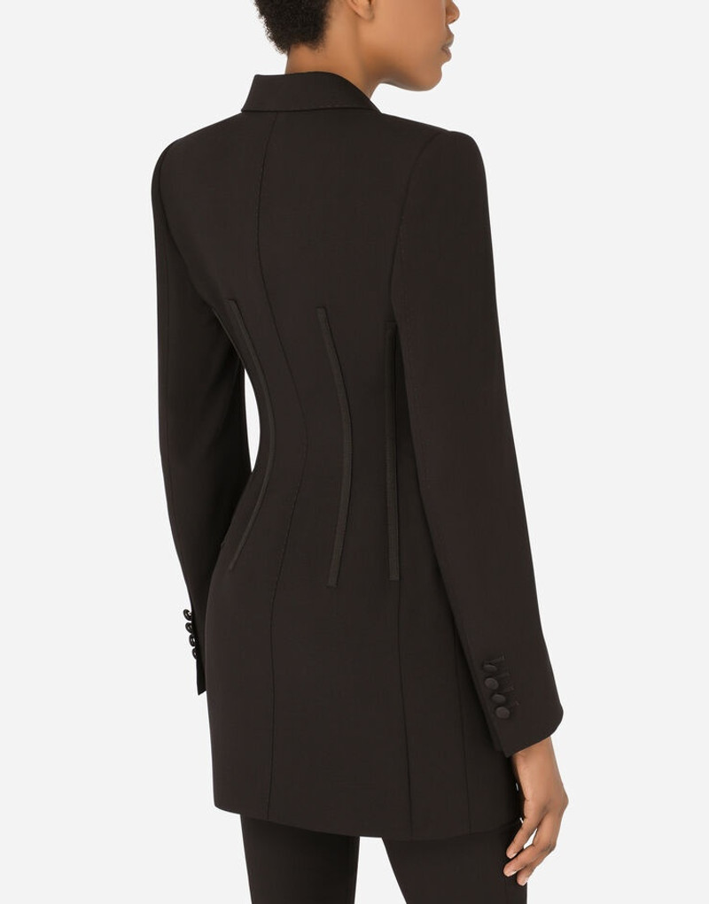 Double-breasted woolen jacket with hook-and-eye fastenings 5
