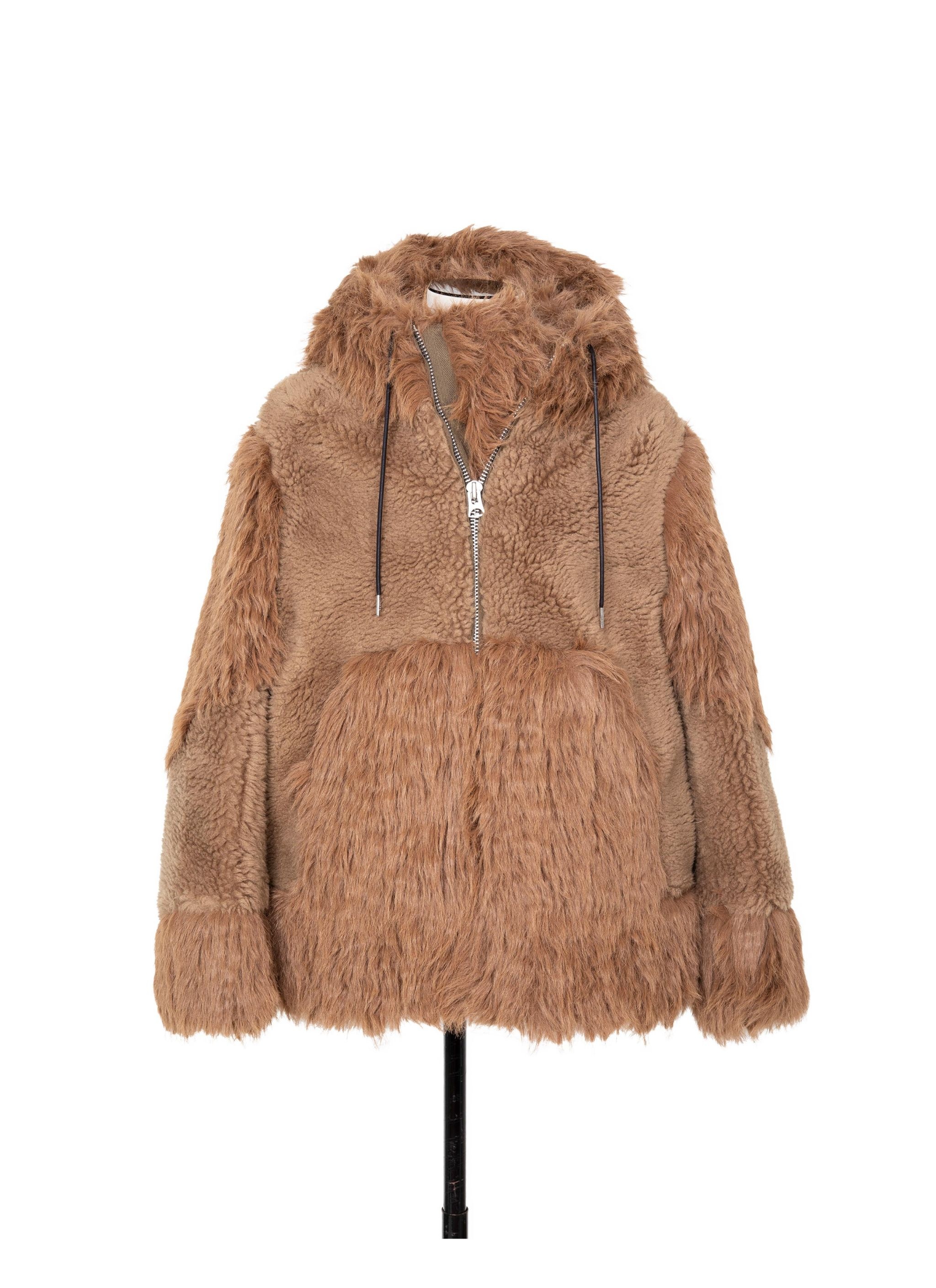 Faux Shearling x Faux Fur Hoodie - 1