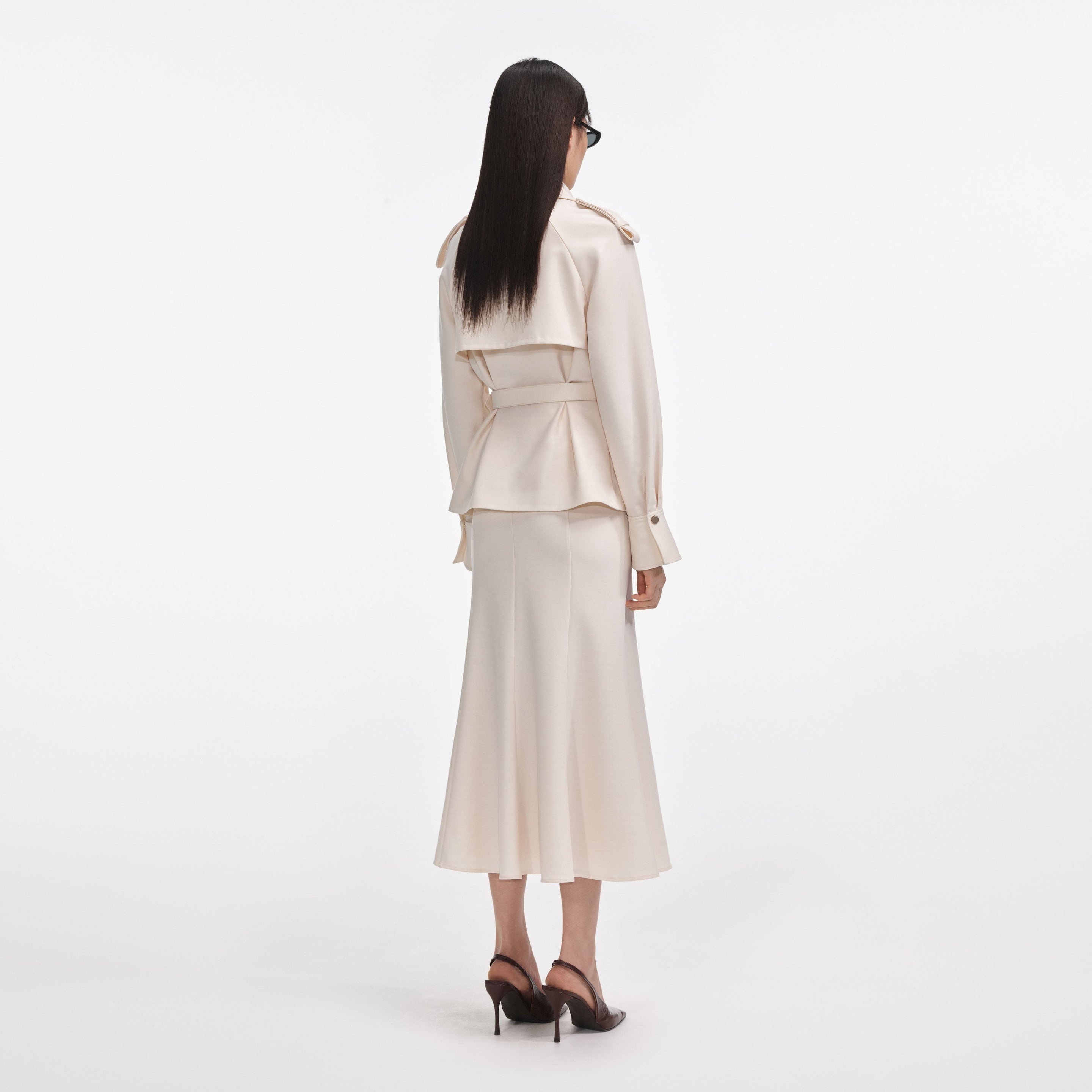 Cream Twill Midi Dress - 3
