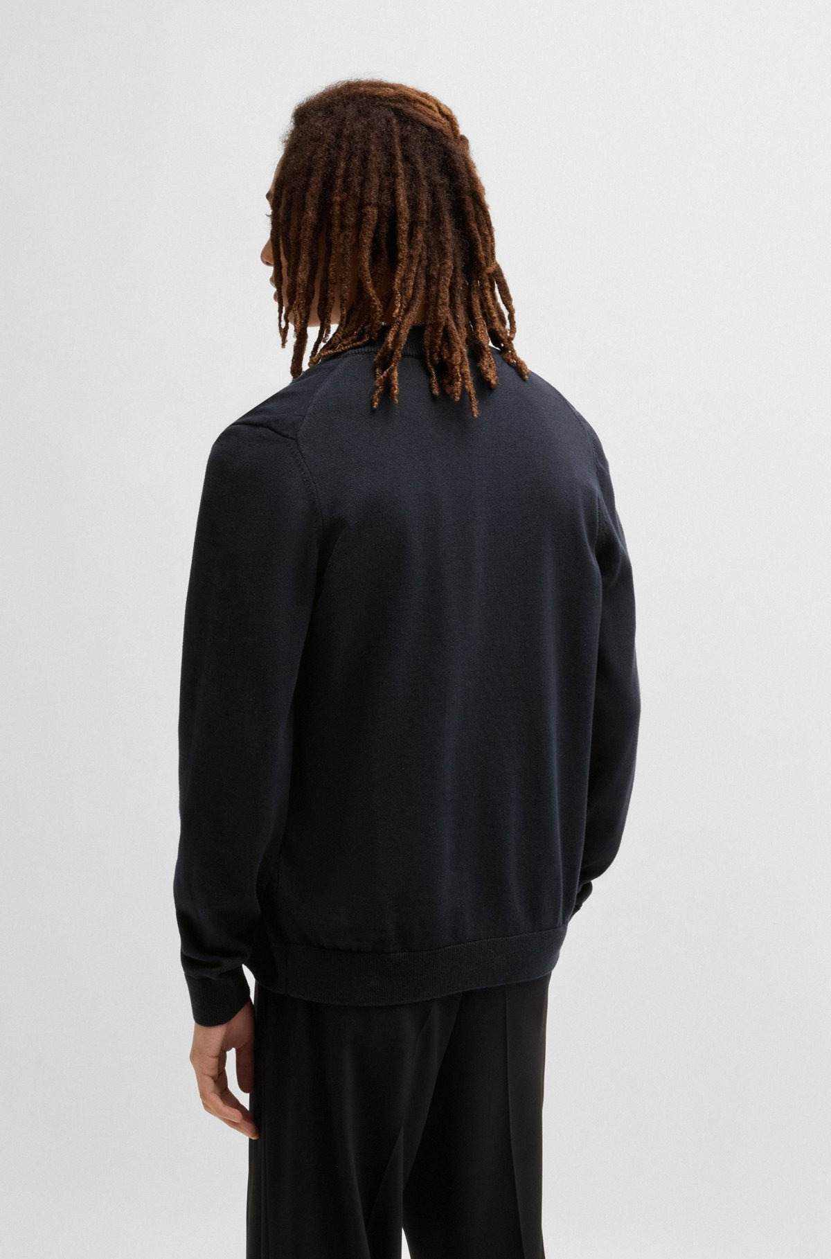ZIP-UP CARDIGAN IN COTTON WITH STACKED LOGO - 5
