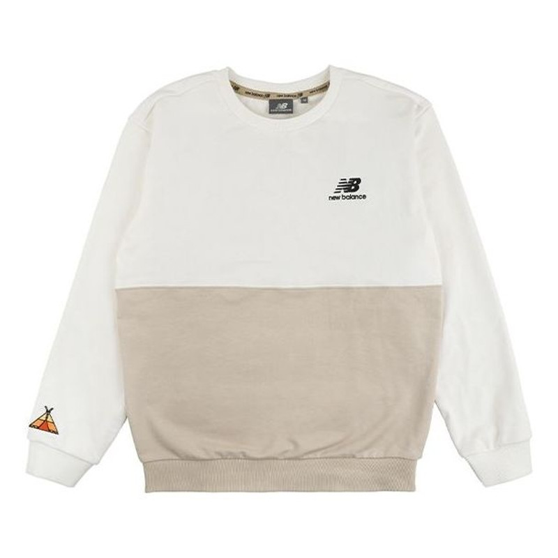 New Balance x JHI Crossover Printing Colorblock Casual Round Neck Pullover White NCA89063-IV - 1