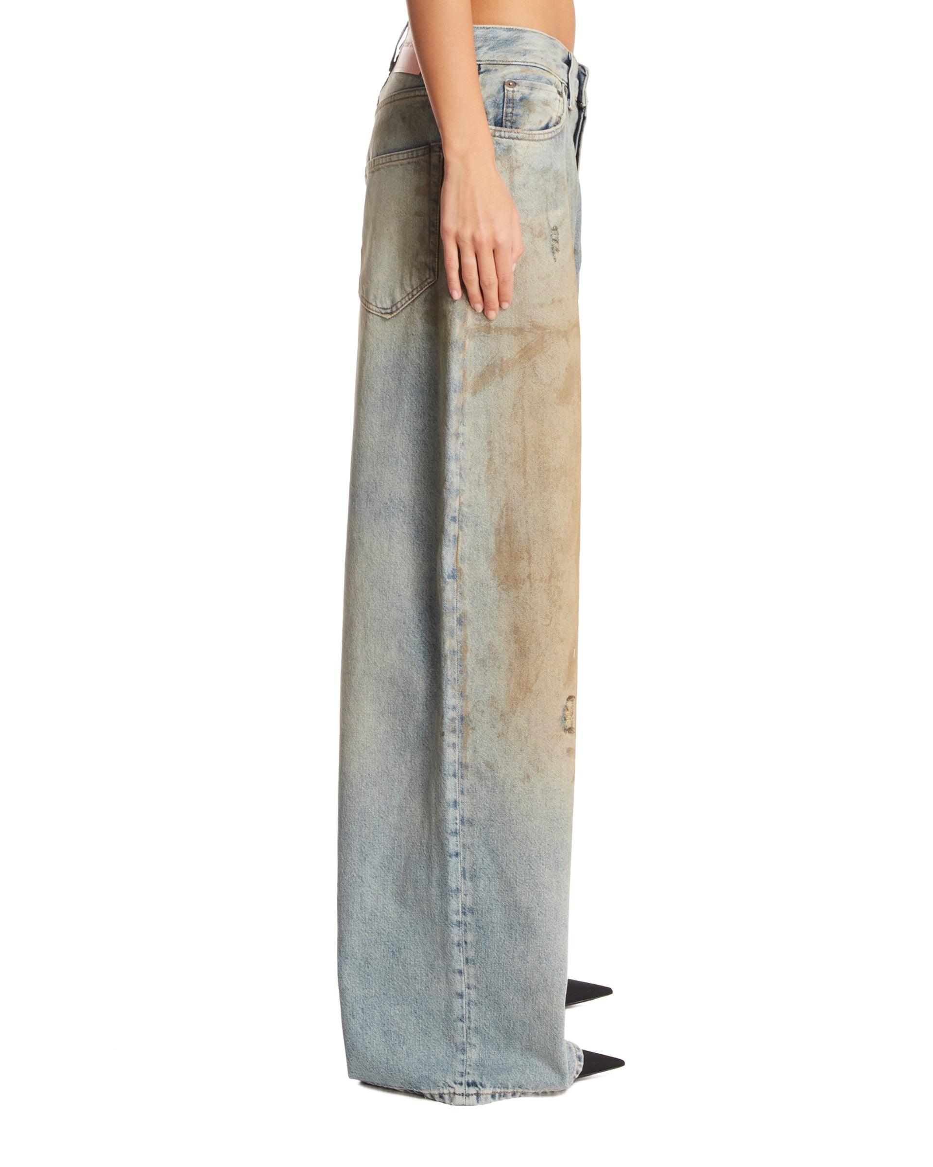 Blue Vintage Effect Jeans - 5