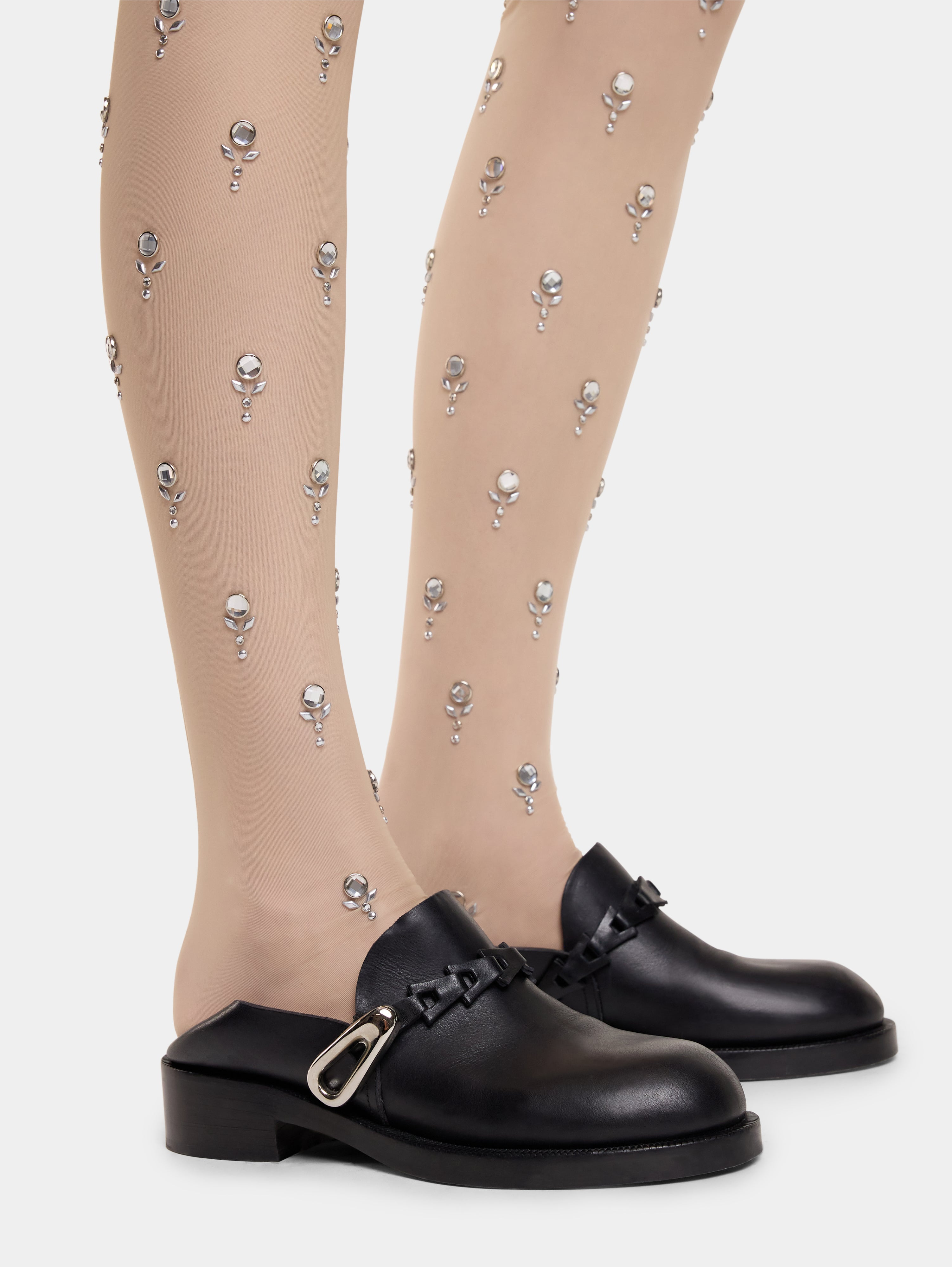 BLACK MULES IN SMOOTH LEATHER - 3
