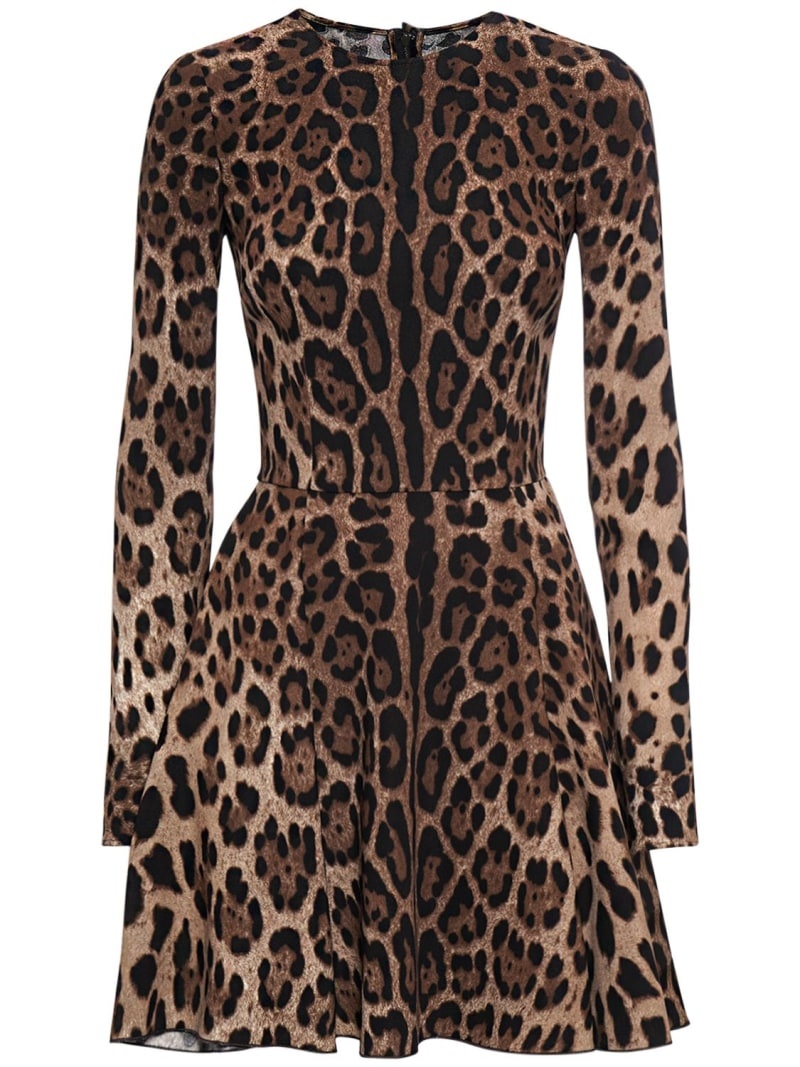 Leopard print cady mini dress - 1