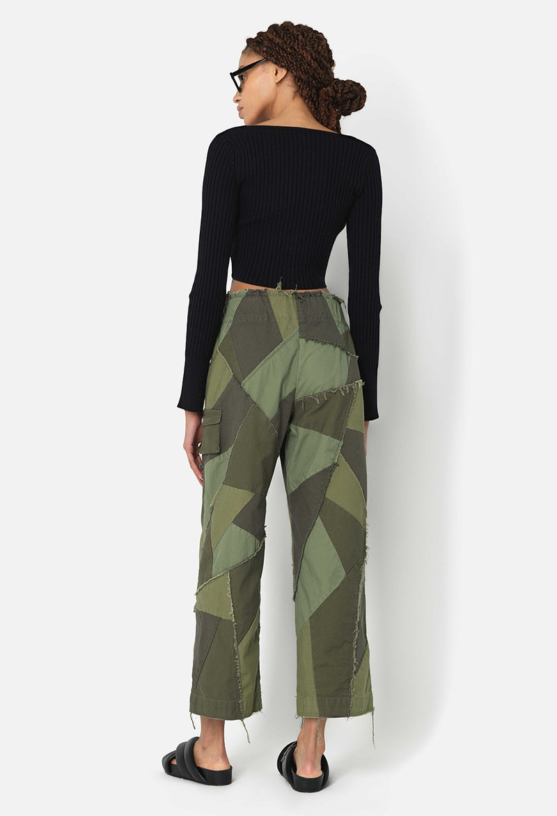 BELTED PATCHWORK PANT 4