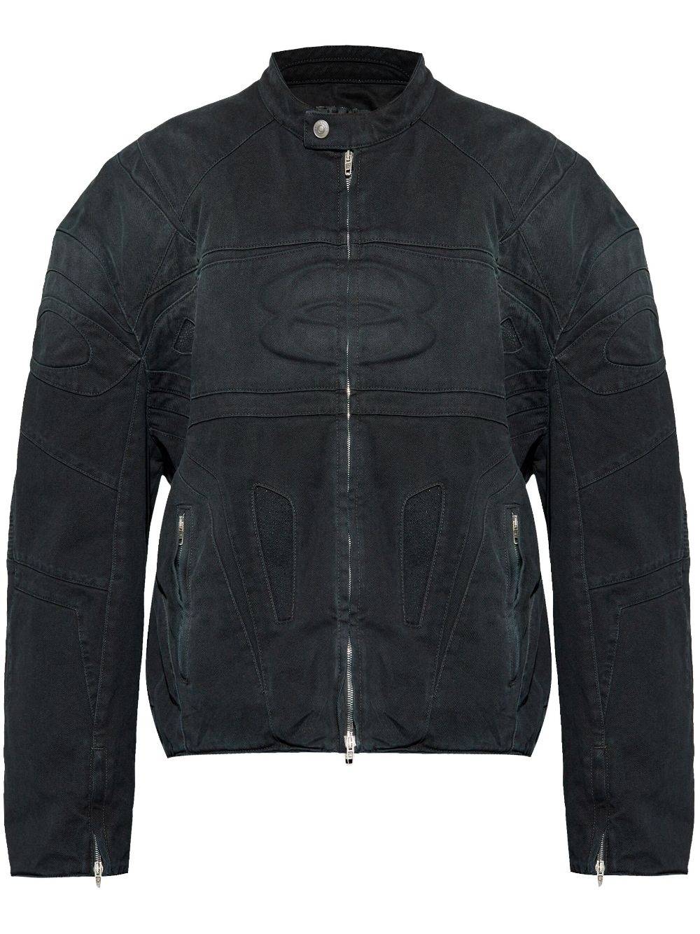 embossed logo denim jacket - 1