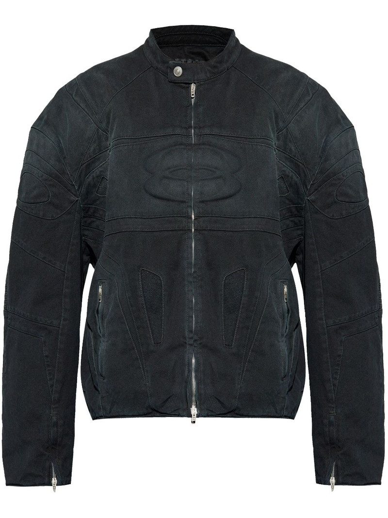 embossed logo denim jacket 1