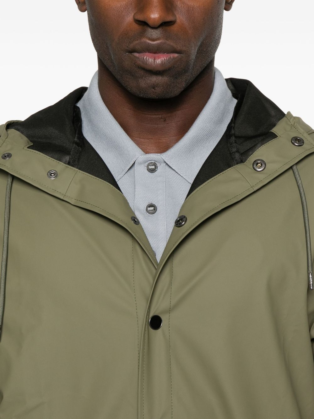 hooded buttoned coat - 5