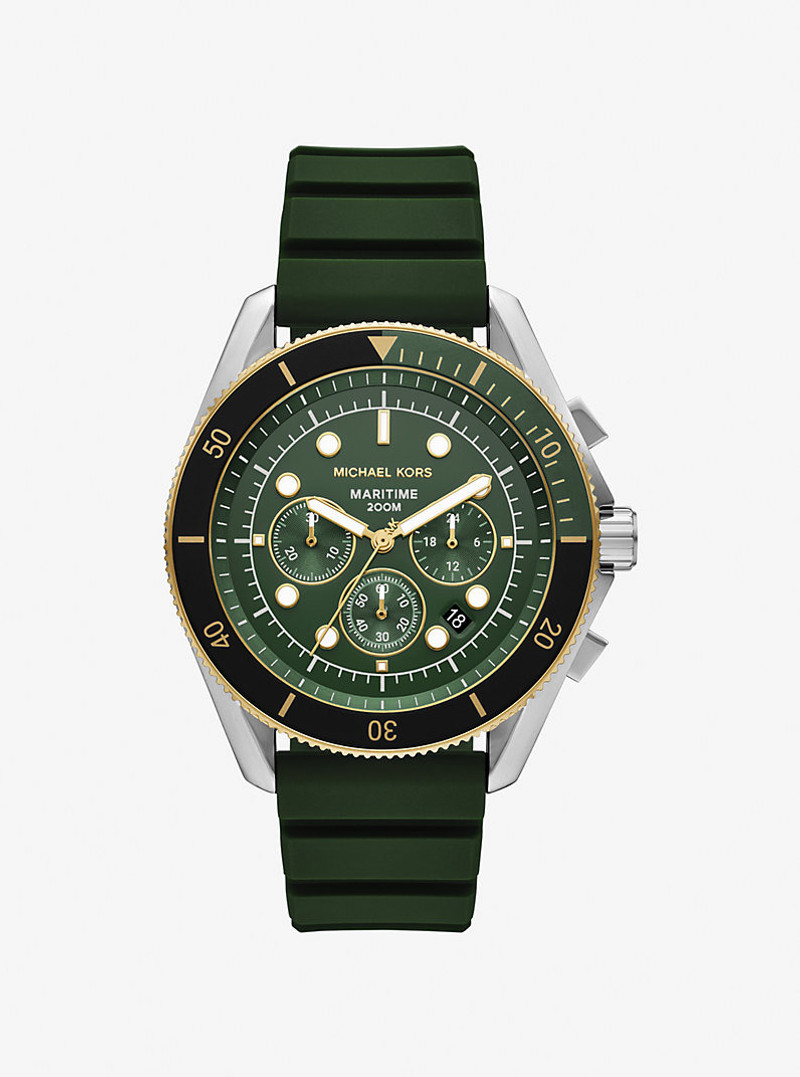 Oversized Maritime Two-Tone and Silicone Watch 1