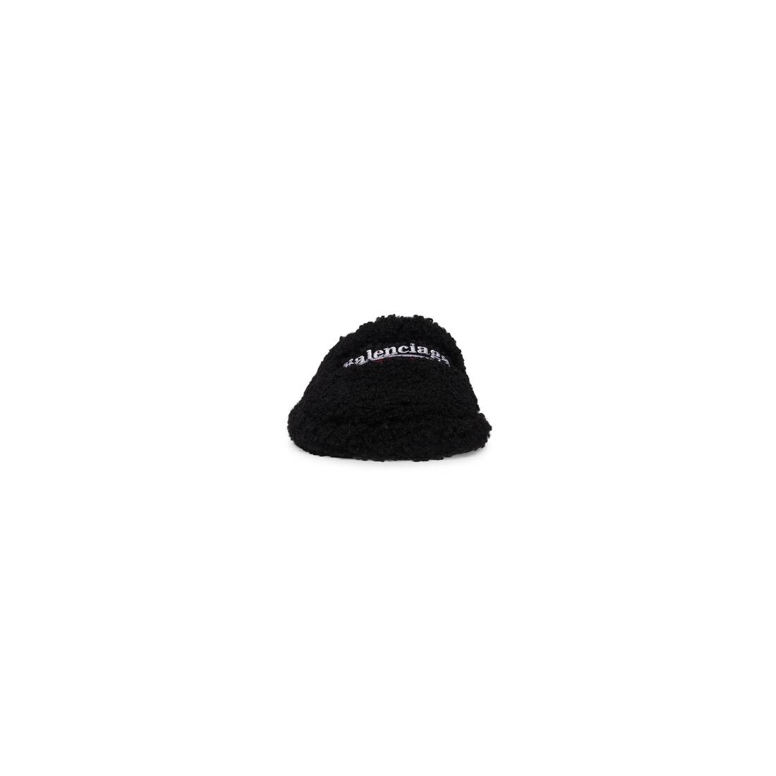 Men's Furry Mule in Black - 3