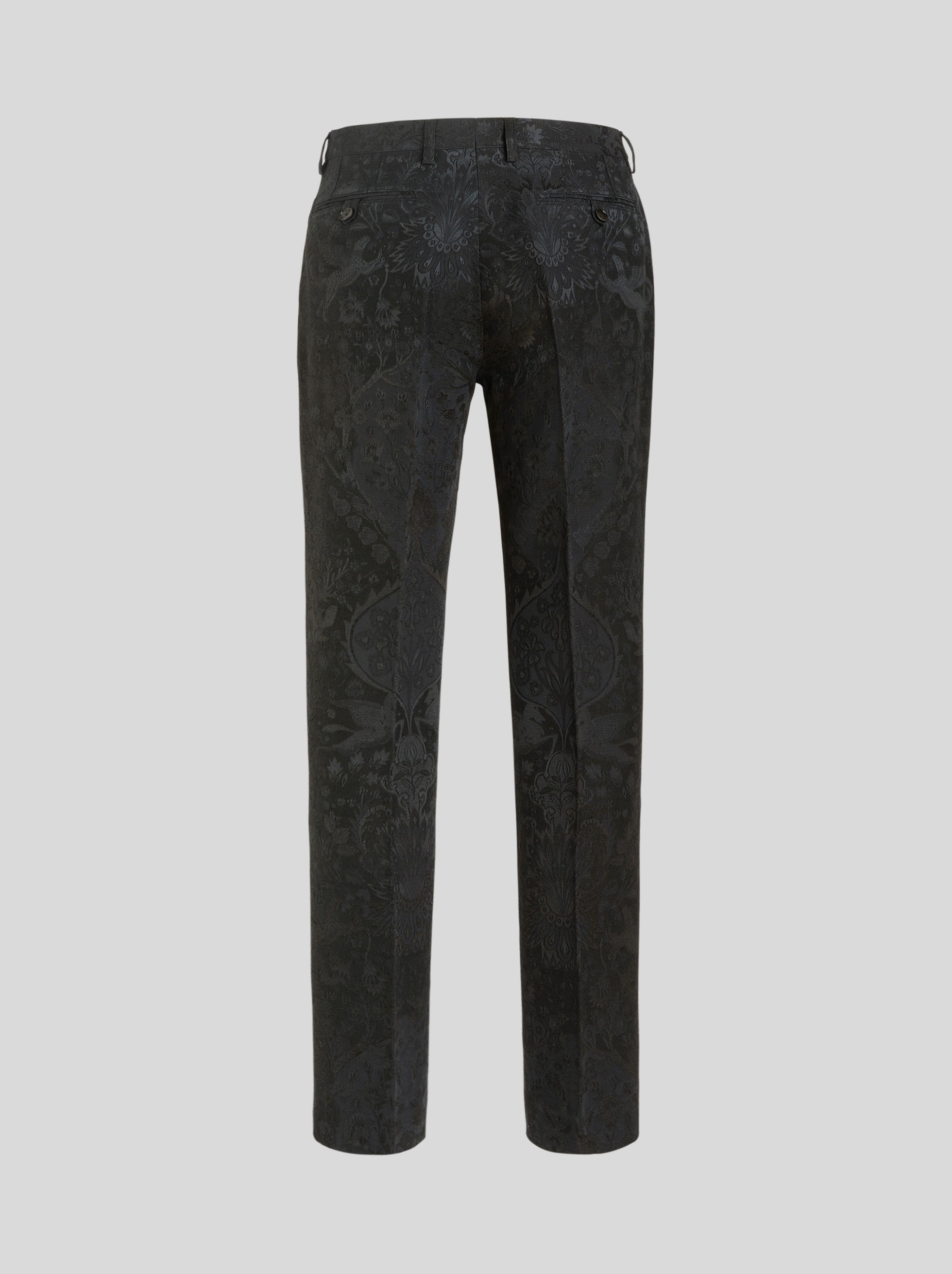 WOOL AND SILK JACQUARD TROUSERS - 5