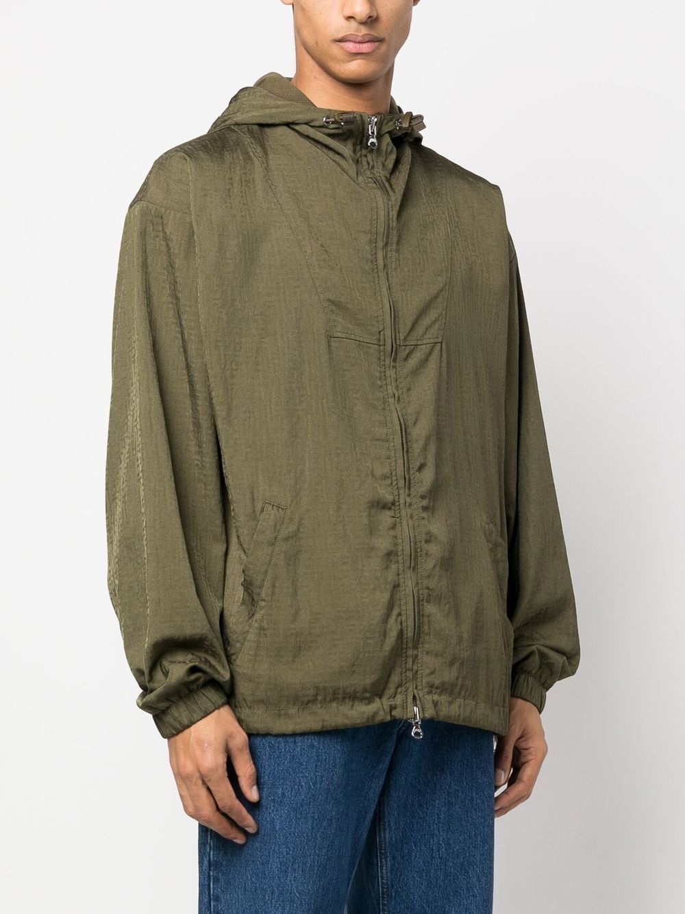 logo-jacquard zip-up jacket - 4