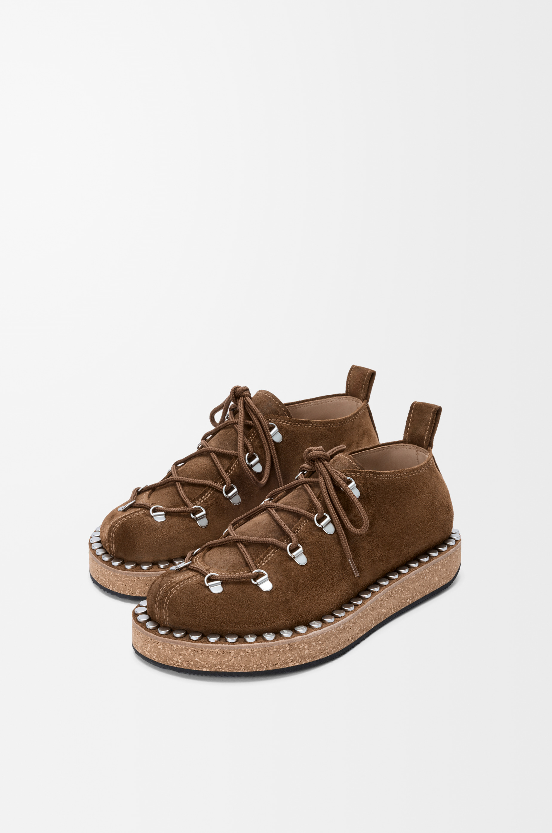 Rivet lace-up in suede calfskin - 3