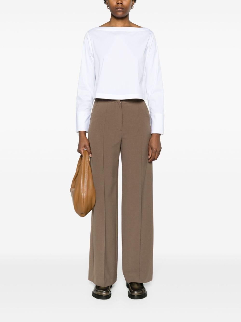 boat-neck poplin blouse - 2