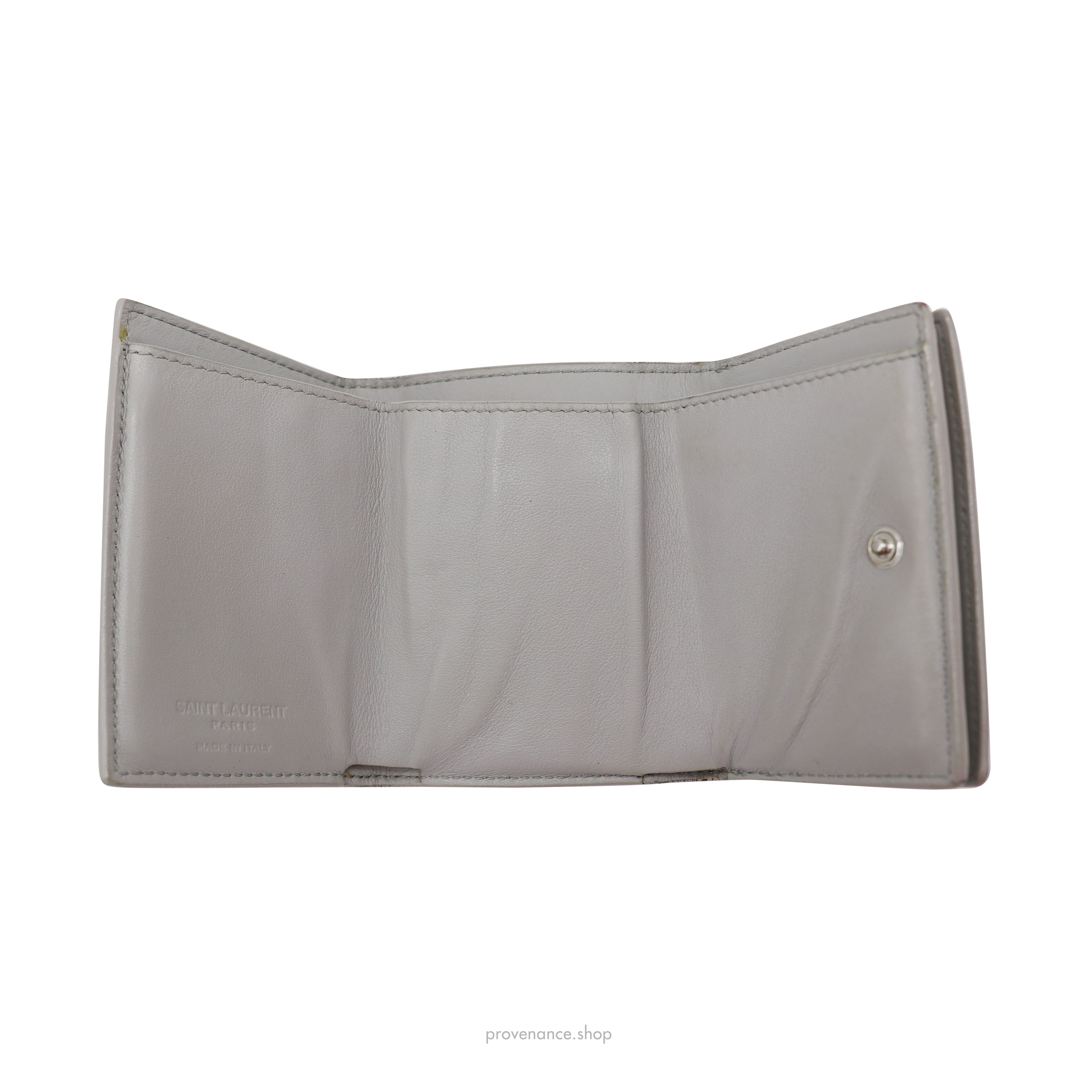 SLP Compact Snap Card Wallet - Gray Croc Leather - 9
