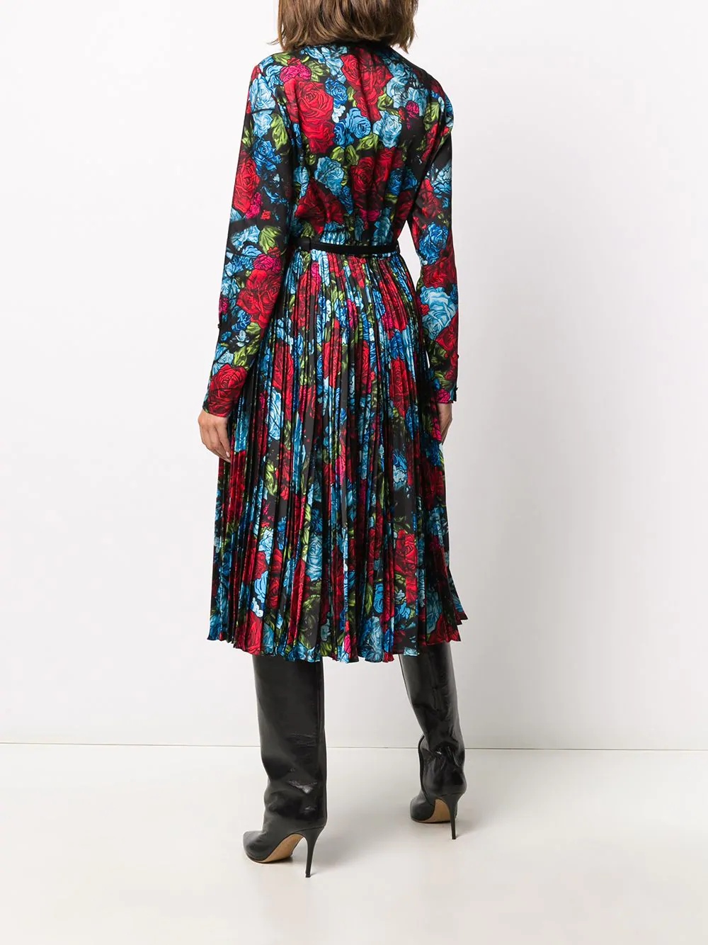 rose-print shirtdress - 4