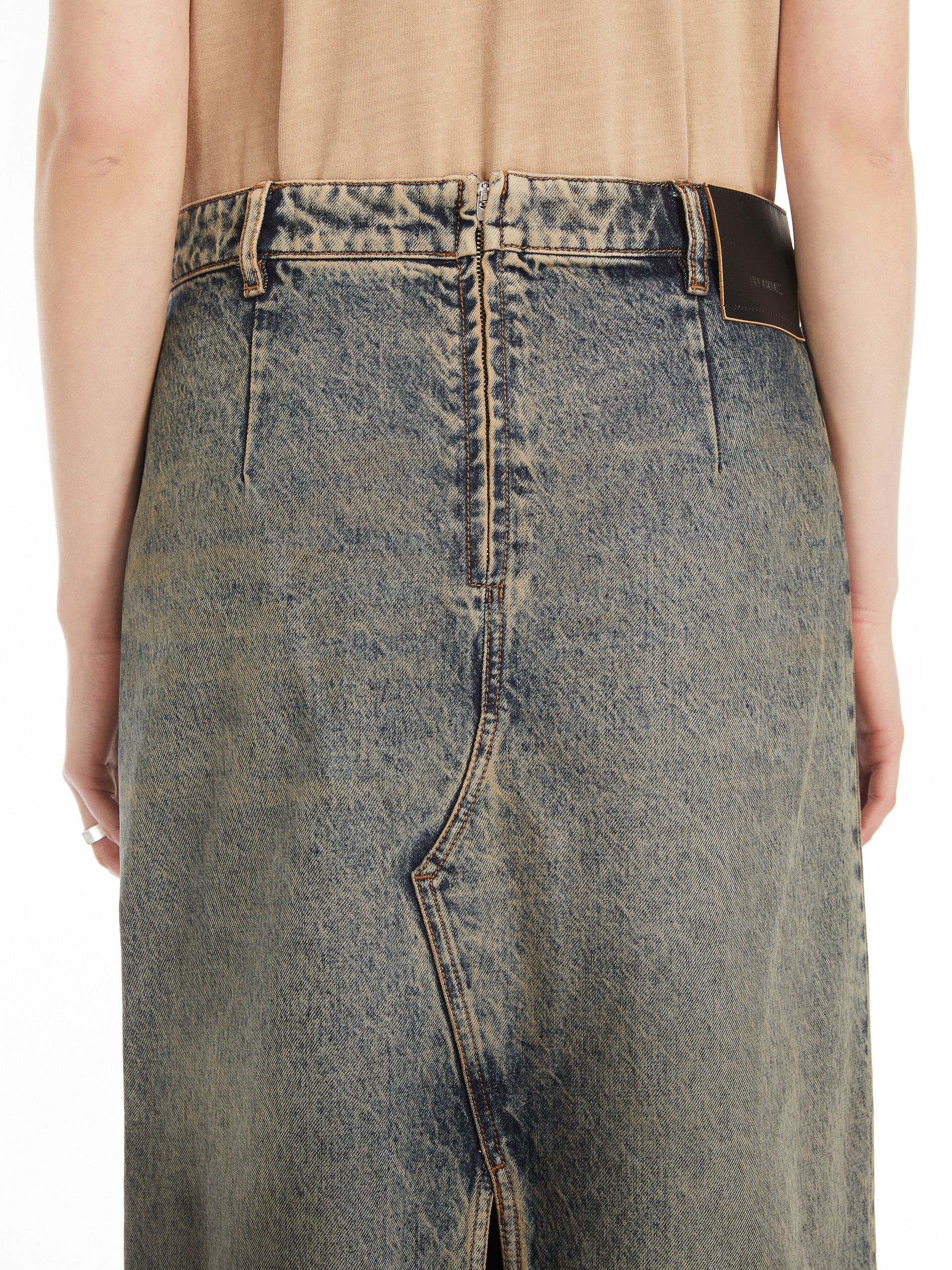 PIAVE Long skirt in worn denim - 5