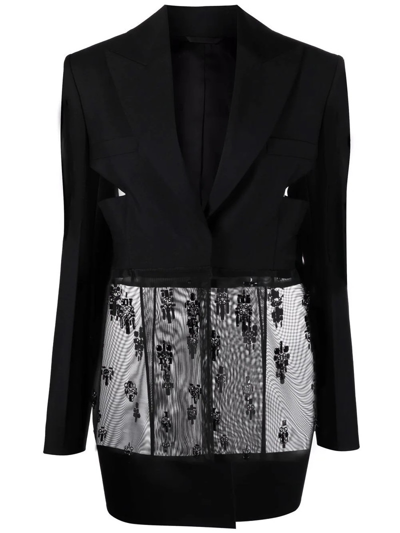 embellished-hem tailored blazer 1