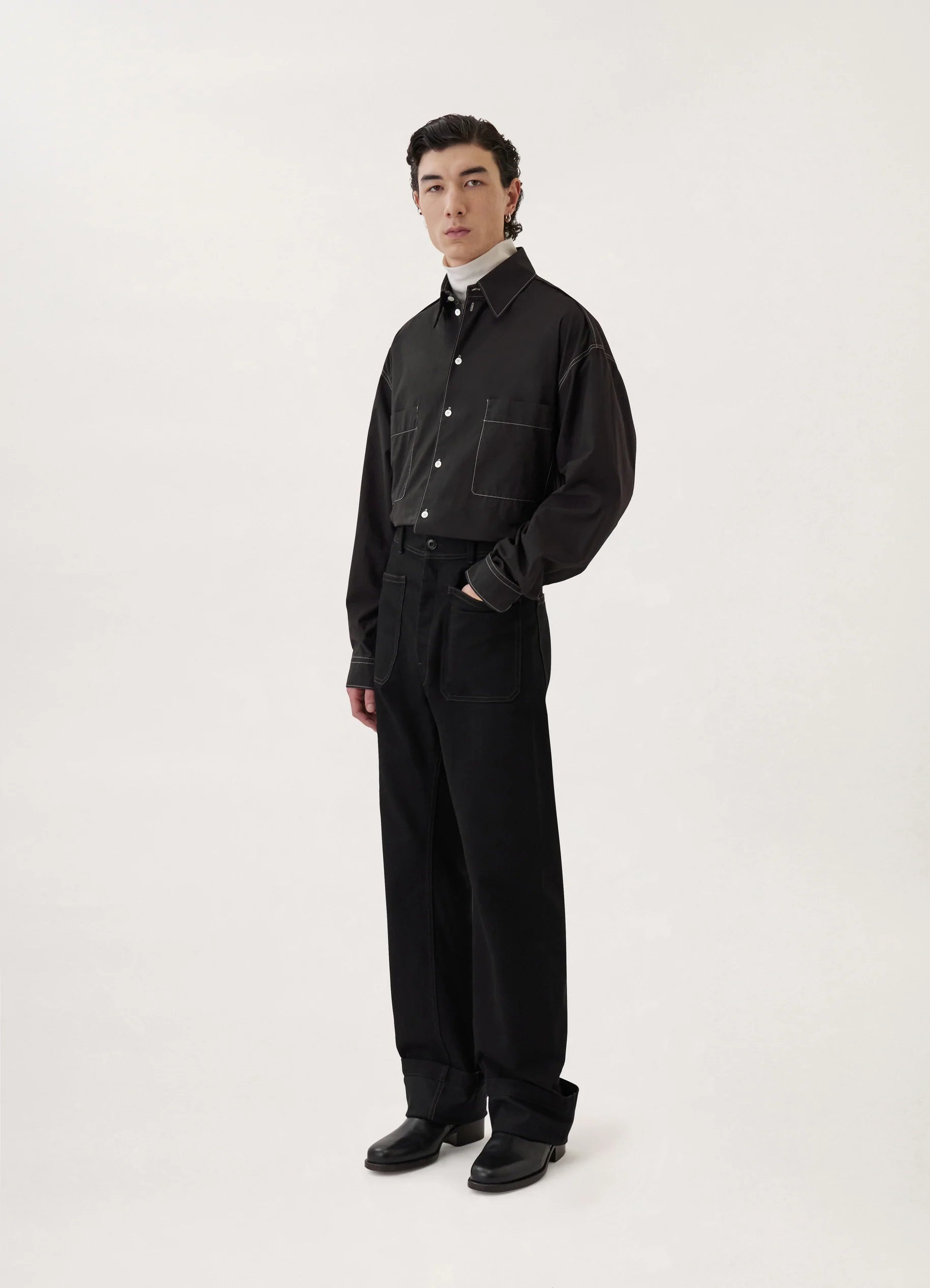 Lemaire DENIM SAILOR PANTS BLACK DENIM | REVERSIBLE