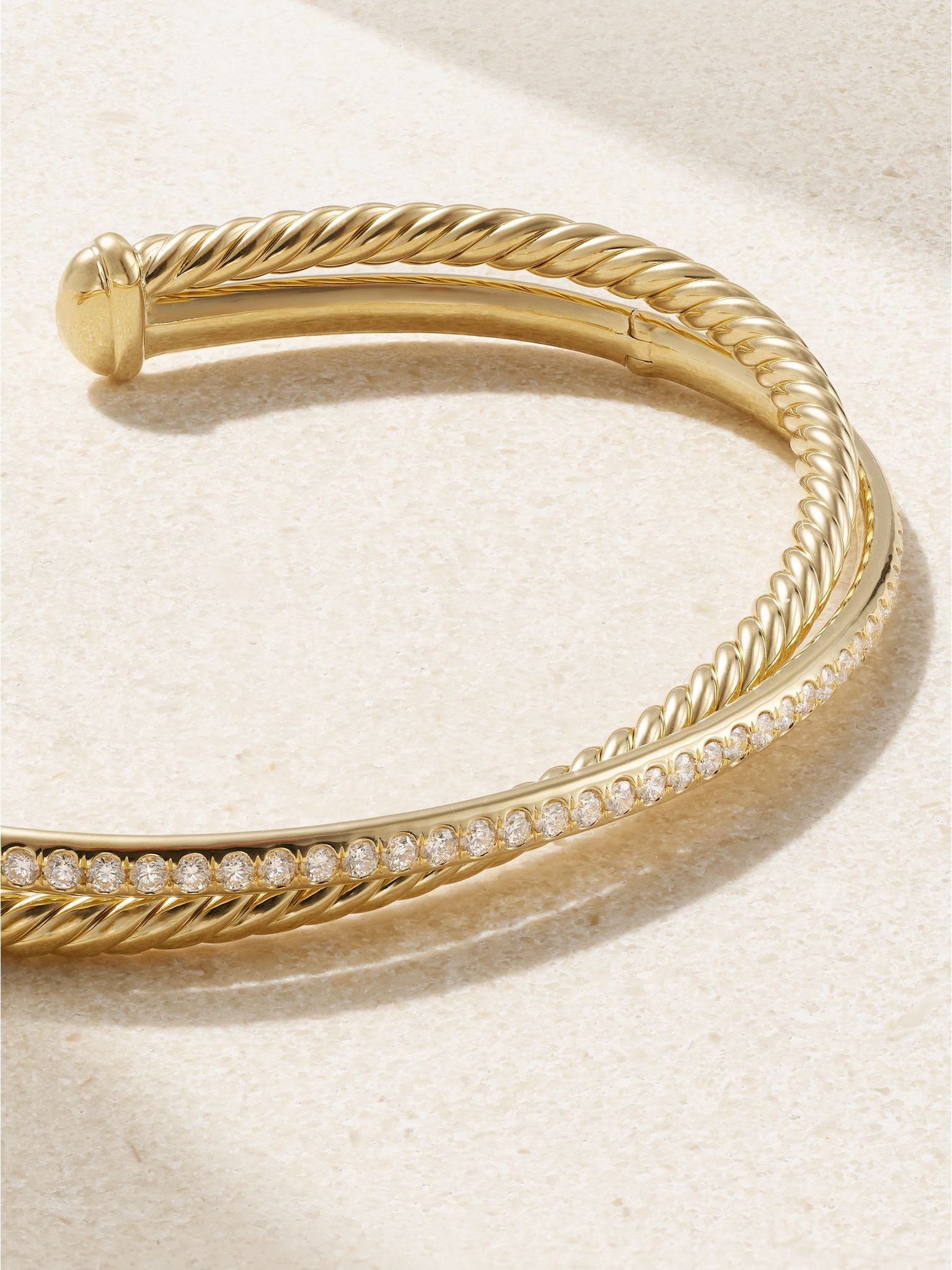 Crossover 18-karat gold diamond cuff Gold - 4