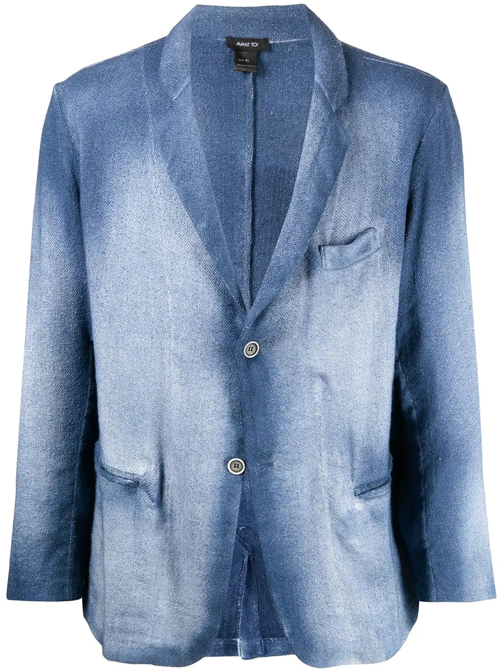 bleached single-breasted blazer - 1